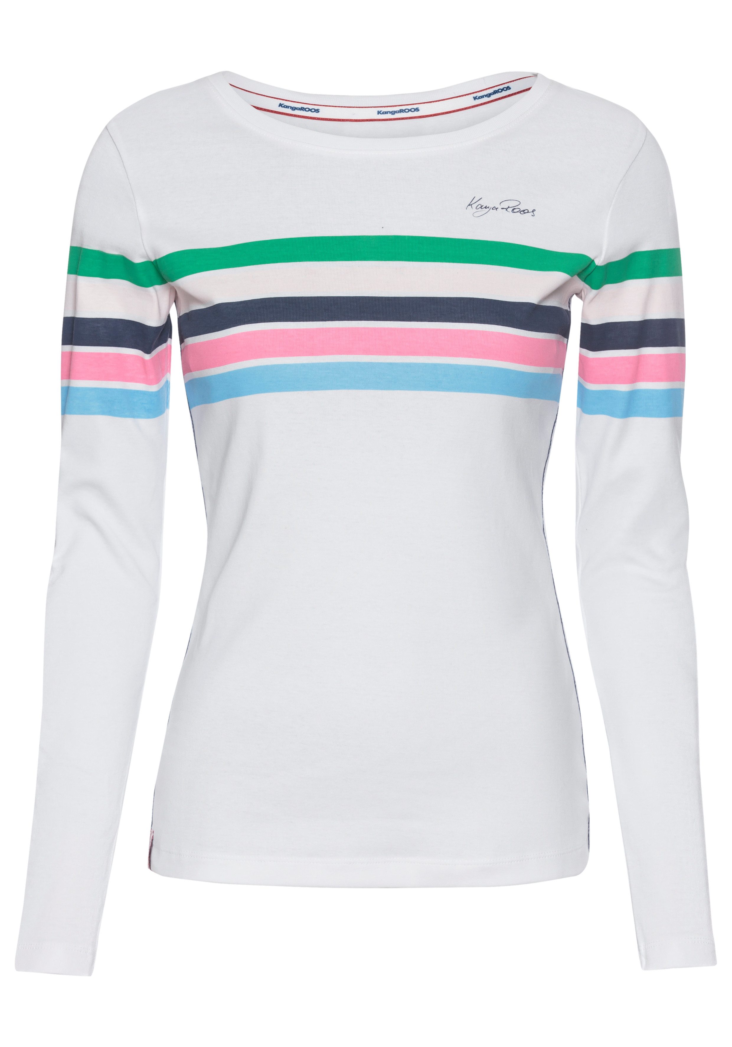 KangaROOS Langarmshirt mit bunten Streifen. Reduzierter Preis € 20,99. Unverbindliche Preisempfehlung € 24,99