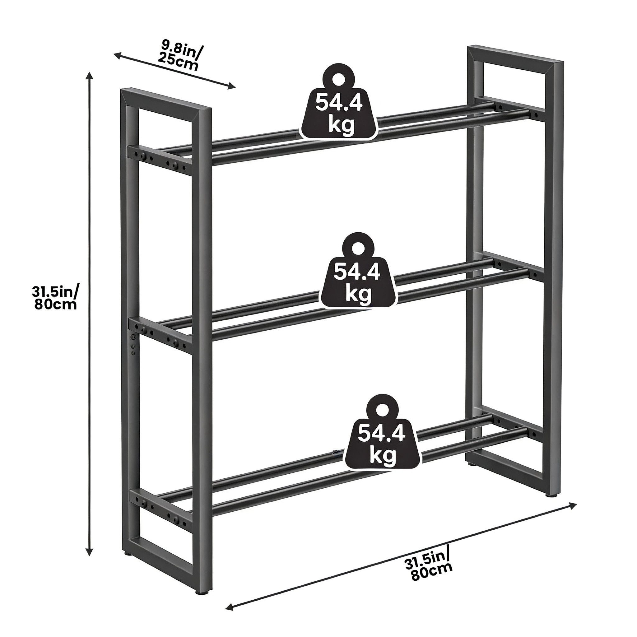niffgaff Kurzhantelständer Verstellbarer 3-stufiger Hantel- und Kettlebellständer, (1-St), Gewichtsregal für Home Gym, platzsparend mit 163KG Tragkraft