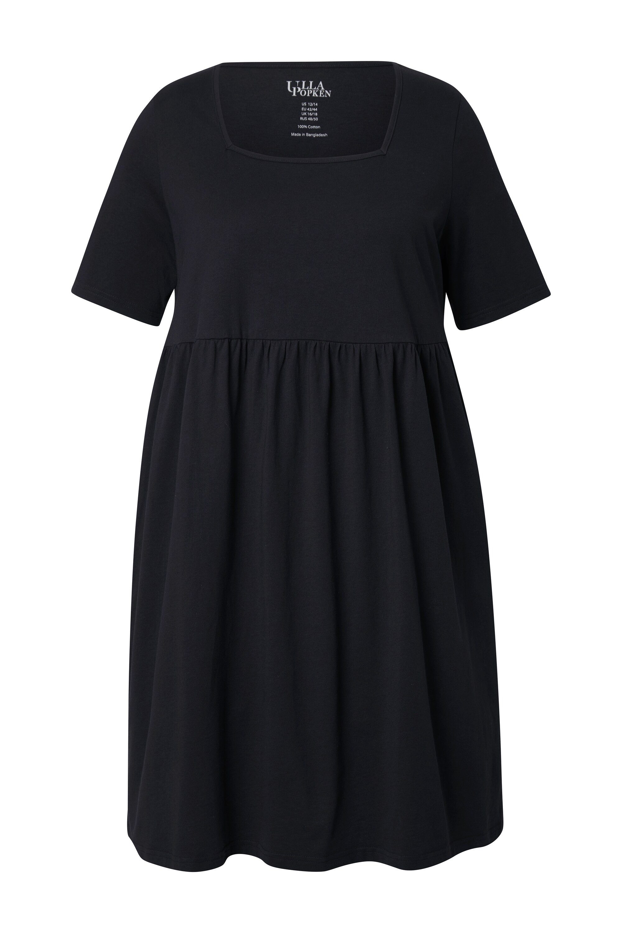 Ulla Popken Jerseykleid Kleid A-Linie Carree-Ausschnitt günstig online kaufen