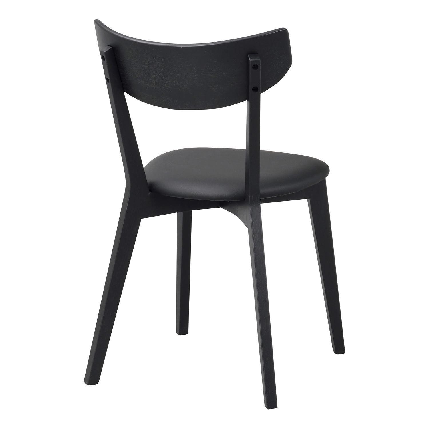 Polsterstuhl AMI, Schwarz, Eichenholz massiv gebeizt, Kunstleder, B 48 x H 80 x T 47 cm