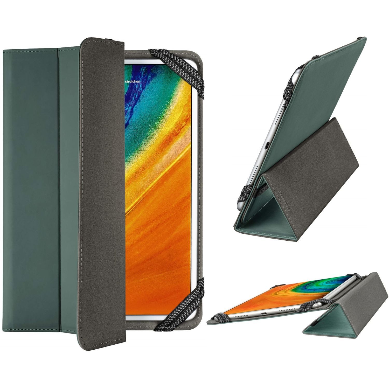 Hama Tablet-Hülle Schutz-Hülle Fold Universal Cover Tasche Grün 11, Smart Case Ständer für iPad Tablet PC Tab 9,5" 9,7 10" 10,2" 10,5" 11"