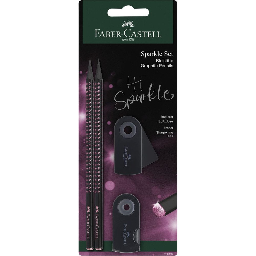 Faber-Castell Schulheft Sparkle Set - 4er Schreibset - schwarz/rosa