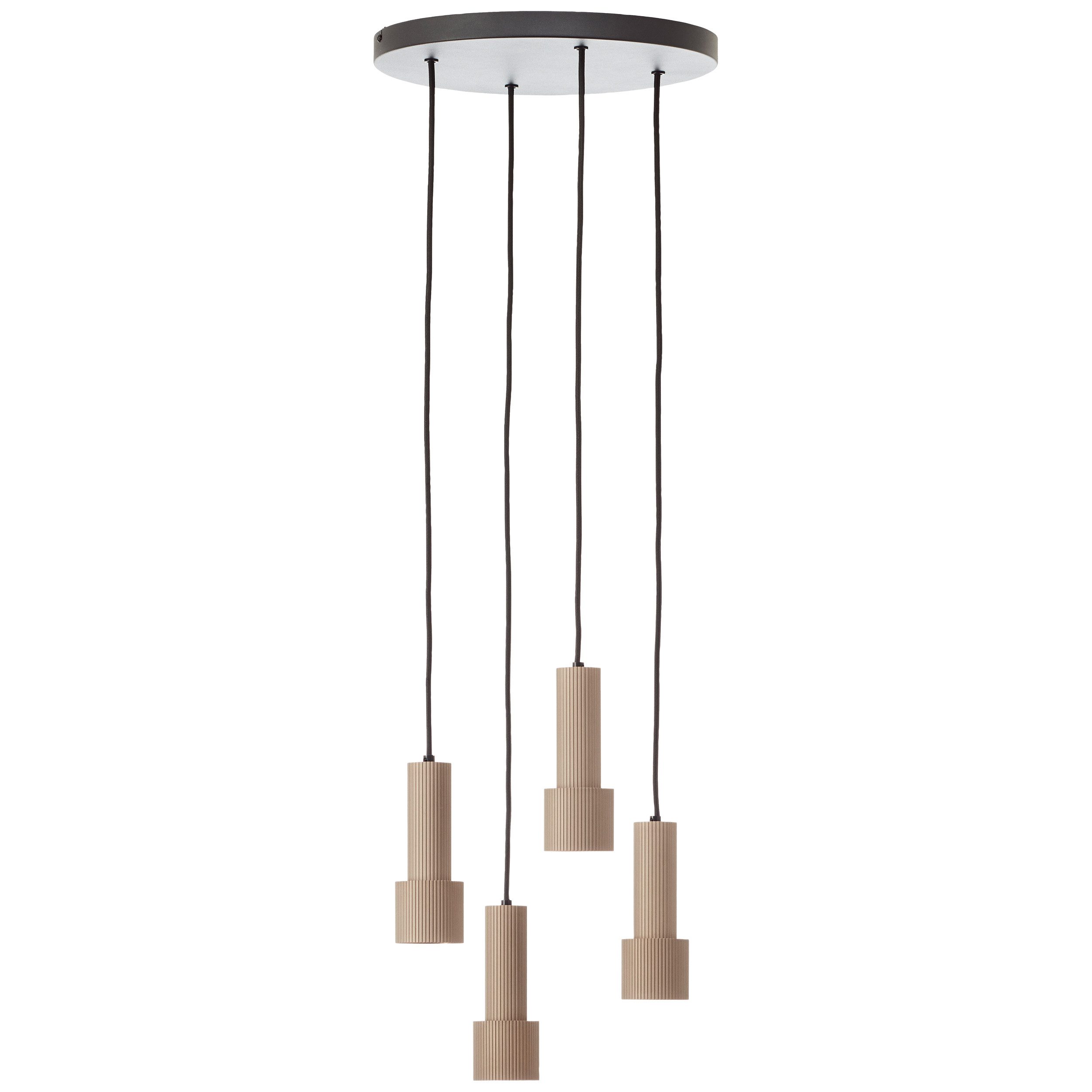 Brilliant Pendelleuchte Cadiz, ohne Leuchtmittel, 150 x 35 cm, 4x GU10 Fassung, kürzbar, Aluminium, schwarz/bronzefarben