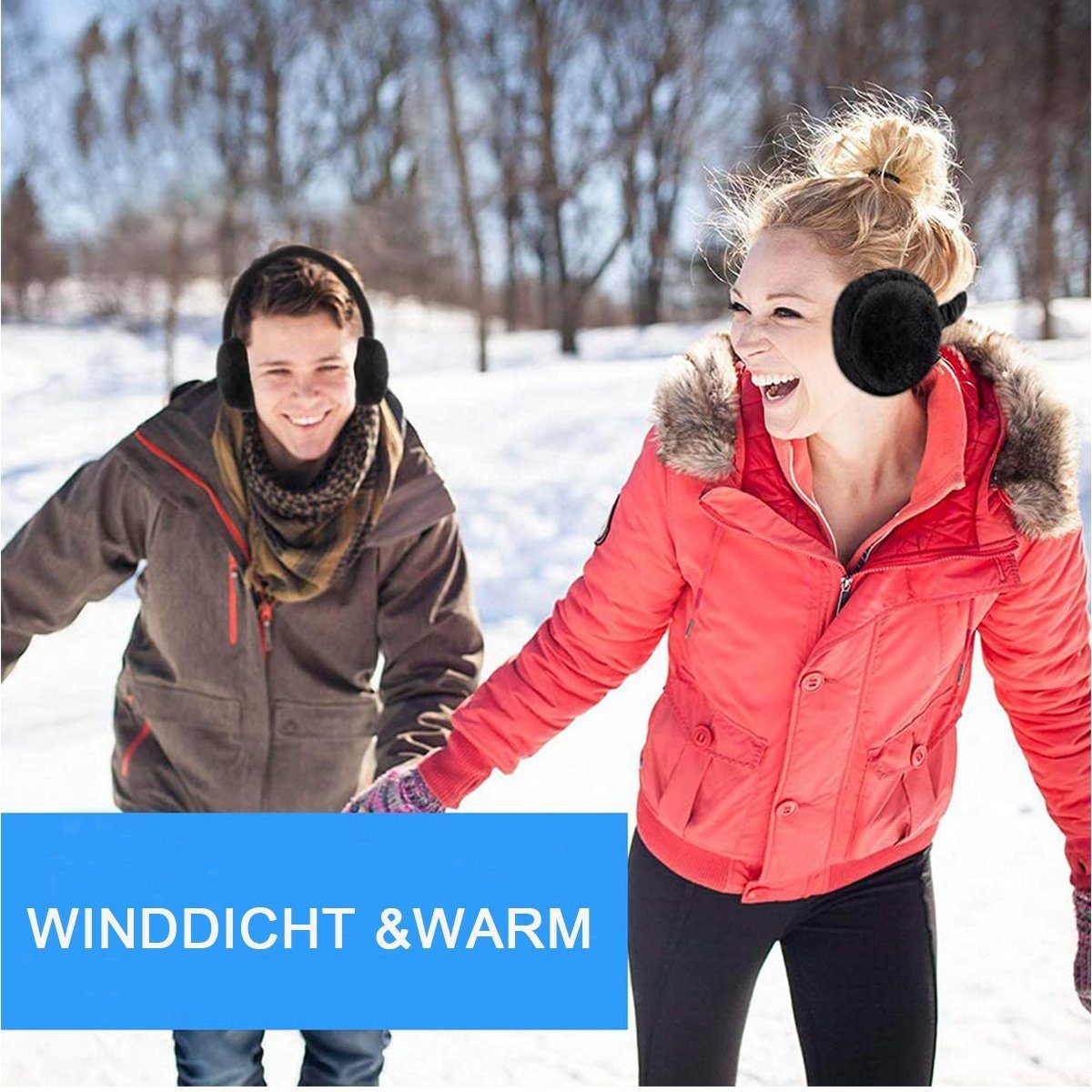 und Ohrenwärmer LENBEST Winter Schwarz für Männer (1-St) Faltbare Ohrenschützer im Frauen