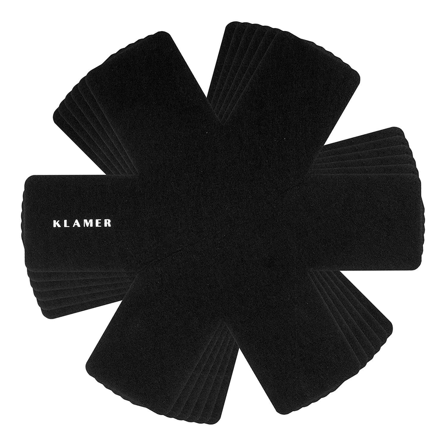 KLAMER Pfannenschoner Filz 6er Set, Stapelschutz mit Anti-Rutsch-Unterlage, Topfuntersetzer…, Schutz für Pfannen & Töpfe, Ø35 cm, aus recycelten PET-Flaschen