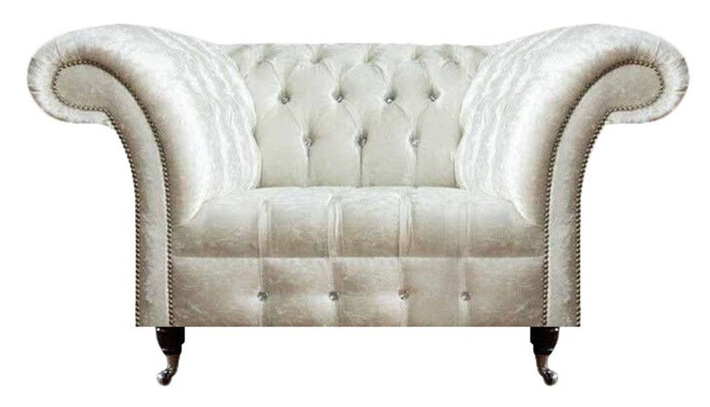 JVmoebel Chesterfield-Sessel Chesterfield Weißer Einsitzer Wohnzimmer Sitzmöbel Luxuriöser Sessel (1-St., Sessel), Made in Europa