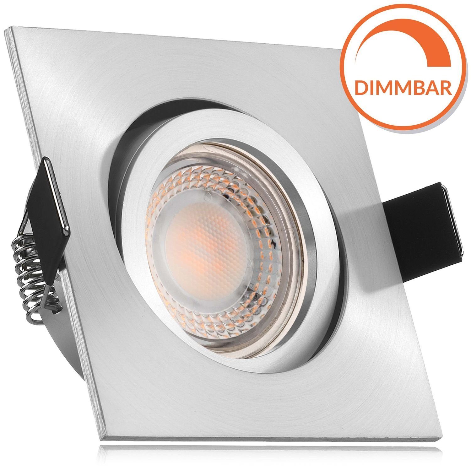 LEDANDO LED Einbaustrahler LED Einbaustrahler Set extra flach in aluminium matt mit 5W LED von LE