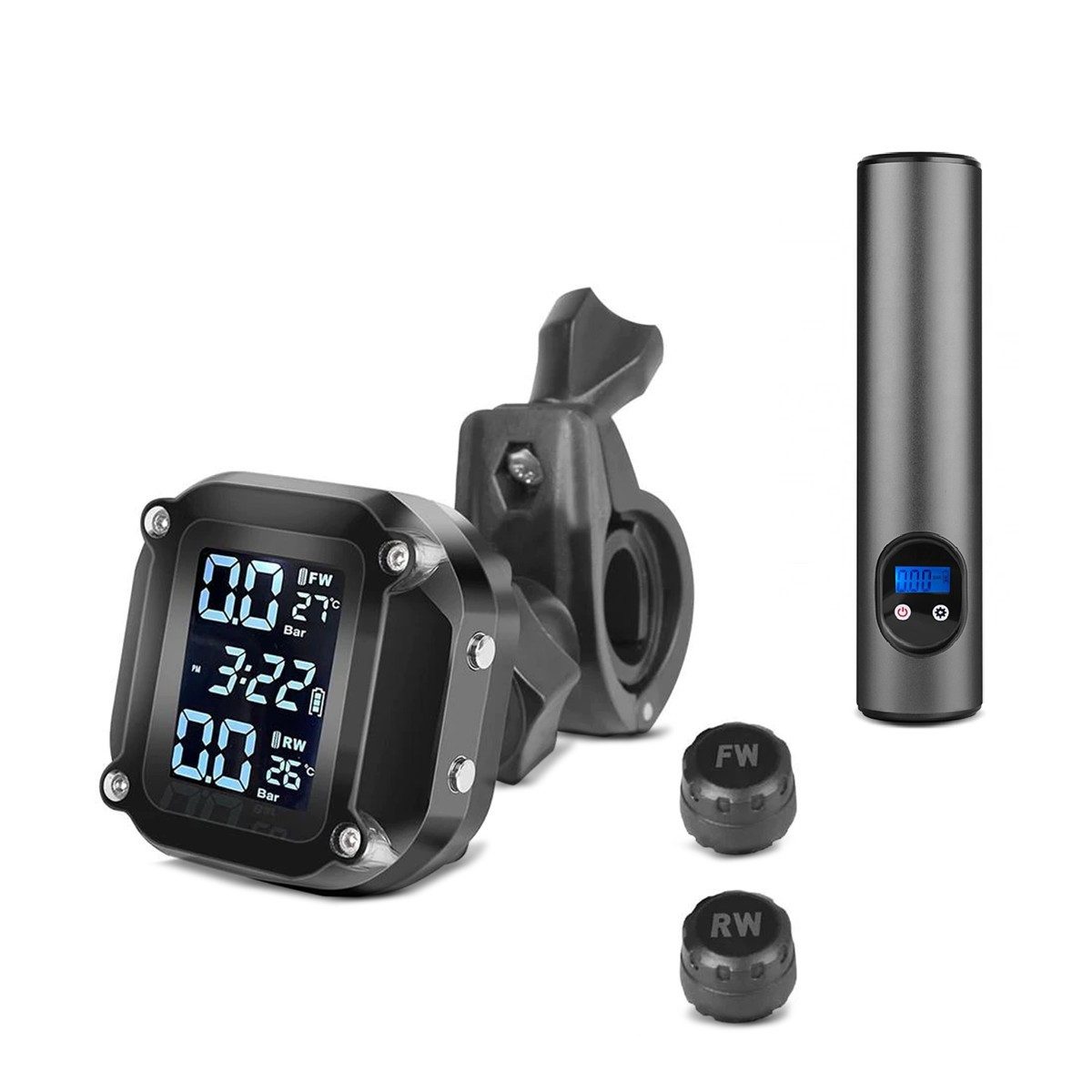 Sitzbank RDKS Reifendruckkontrollsystem Set + Mini Kompressor MK1 2000mAh / 10