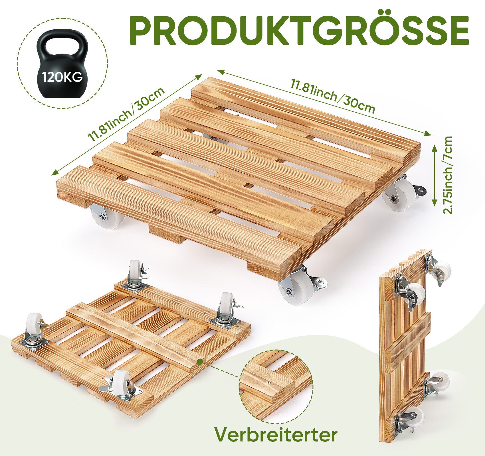 ElitVita Pflanzenroller Outdoor Wetterfest, 4 Universalrädern günstig online kaufen
