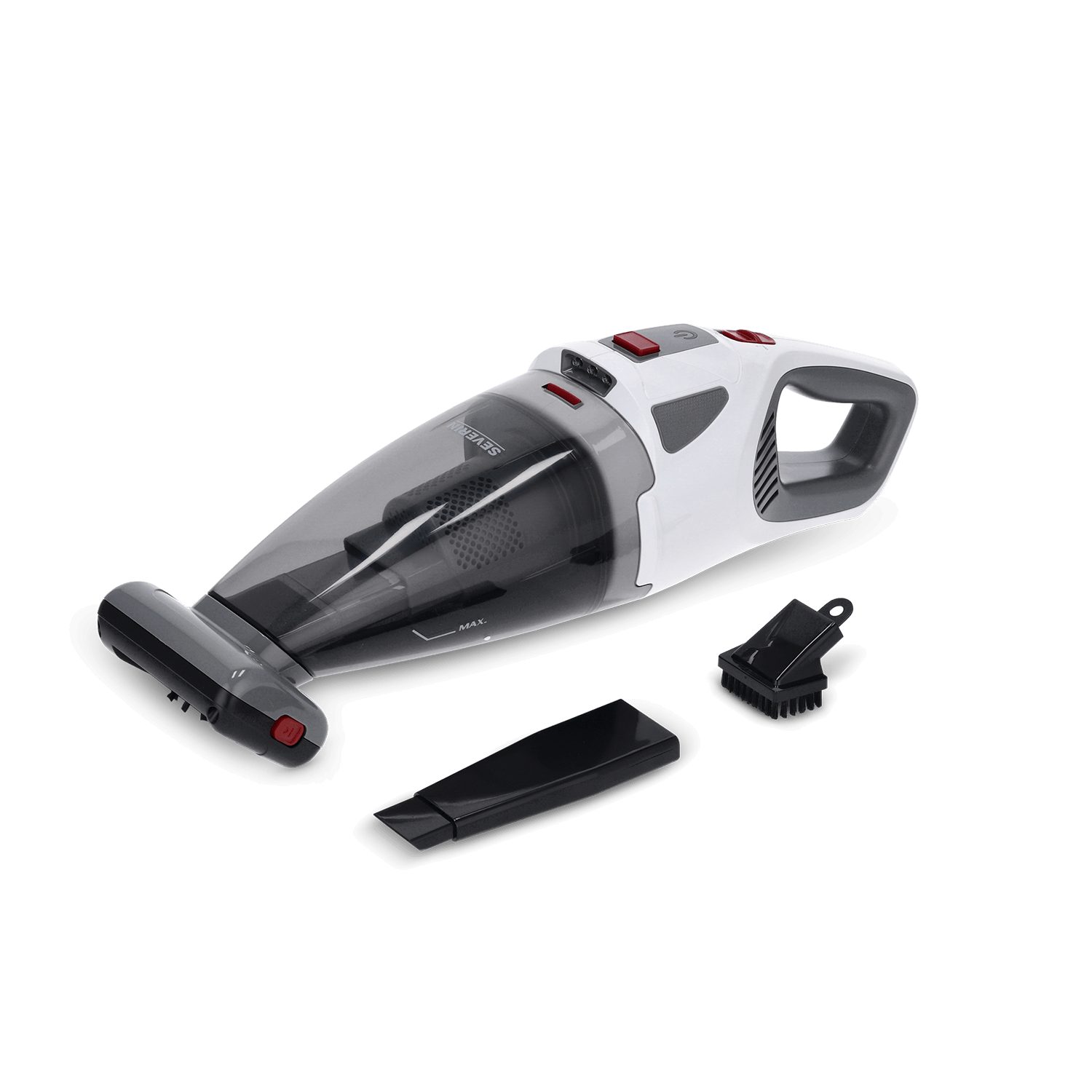 Severin Akku-Handstaubsauger HV 7146, 120 W, 4-in-1, Nass- & Trockensauger kabellos, Autositz Tierhaare, 30 min