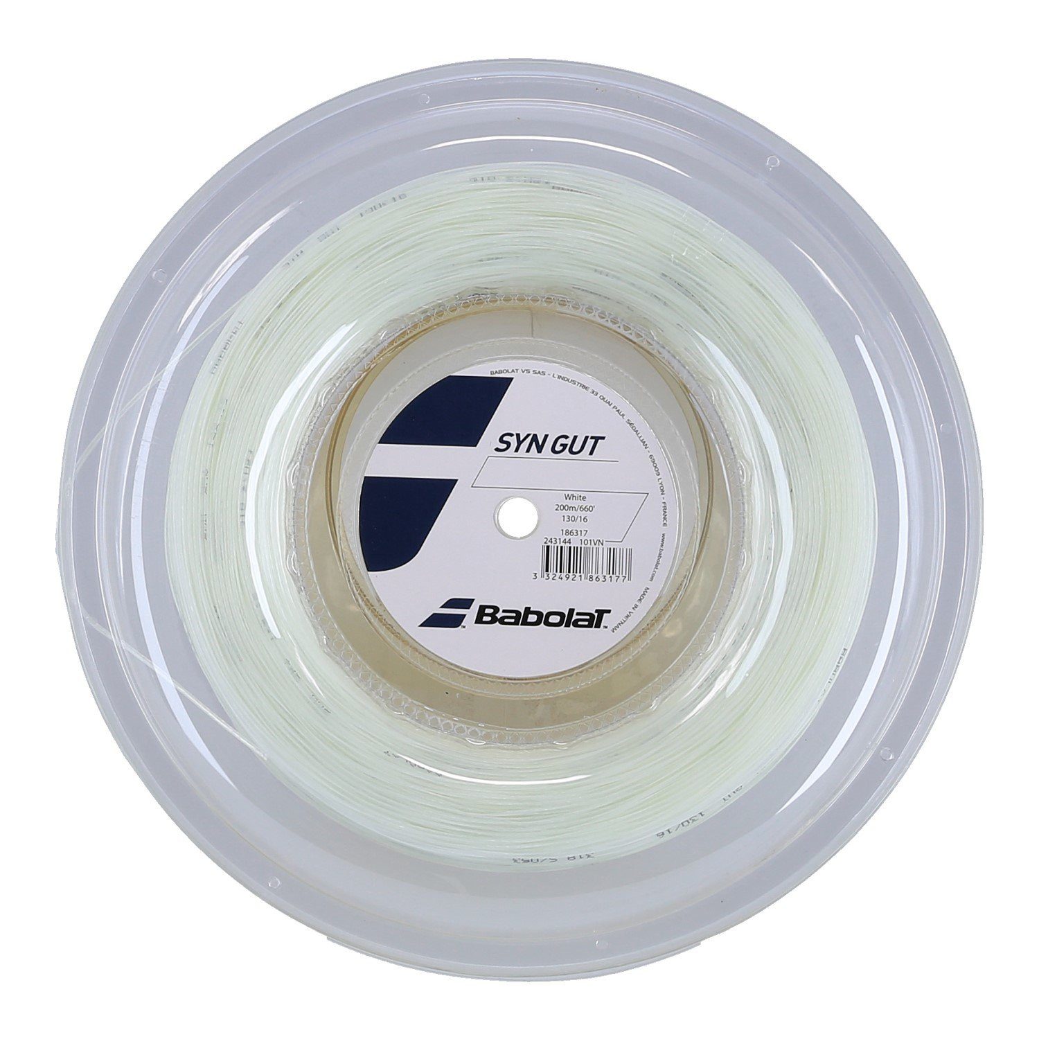 Tennissaite Synthetic Gut weiss 200 Meter Rolle