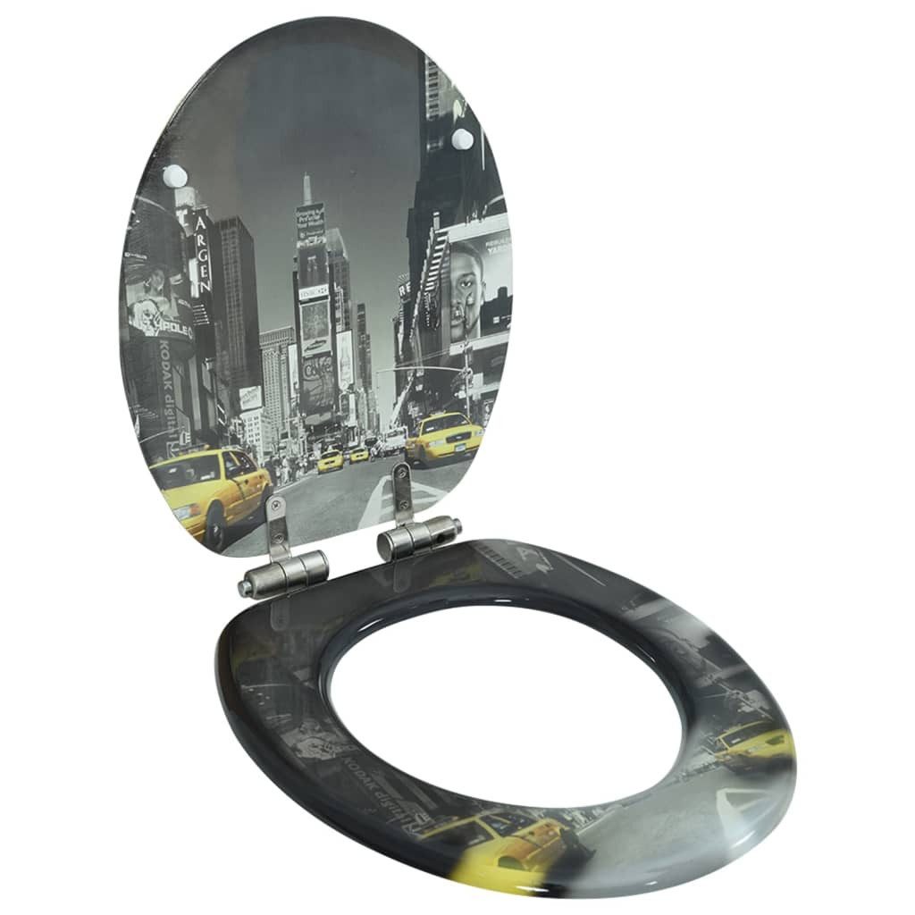 Thumbnail - vidaXL WC-Sitz, Toilettensitz mit Soft-Close-Deckel MDF New York Design