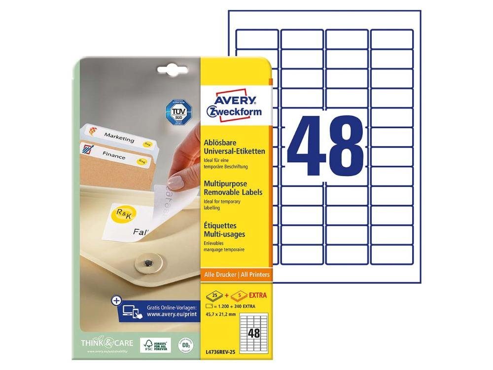 Avery Zweckform Etiketten Avery Zweckform Universaletiketten 'L4736REV-25' 4