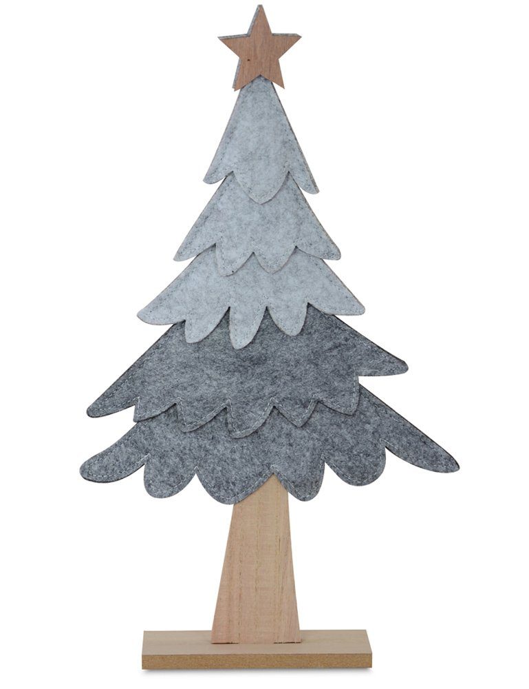 RIFFELMACHER & WEINBERGER Christbaumschmuck Deko Holz Tannenbaum 54 x 30 cm Grau, 12163 - Adv