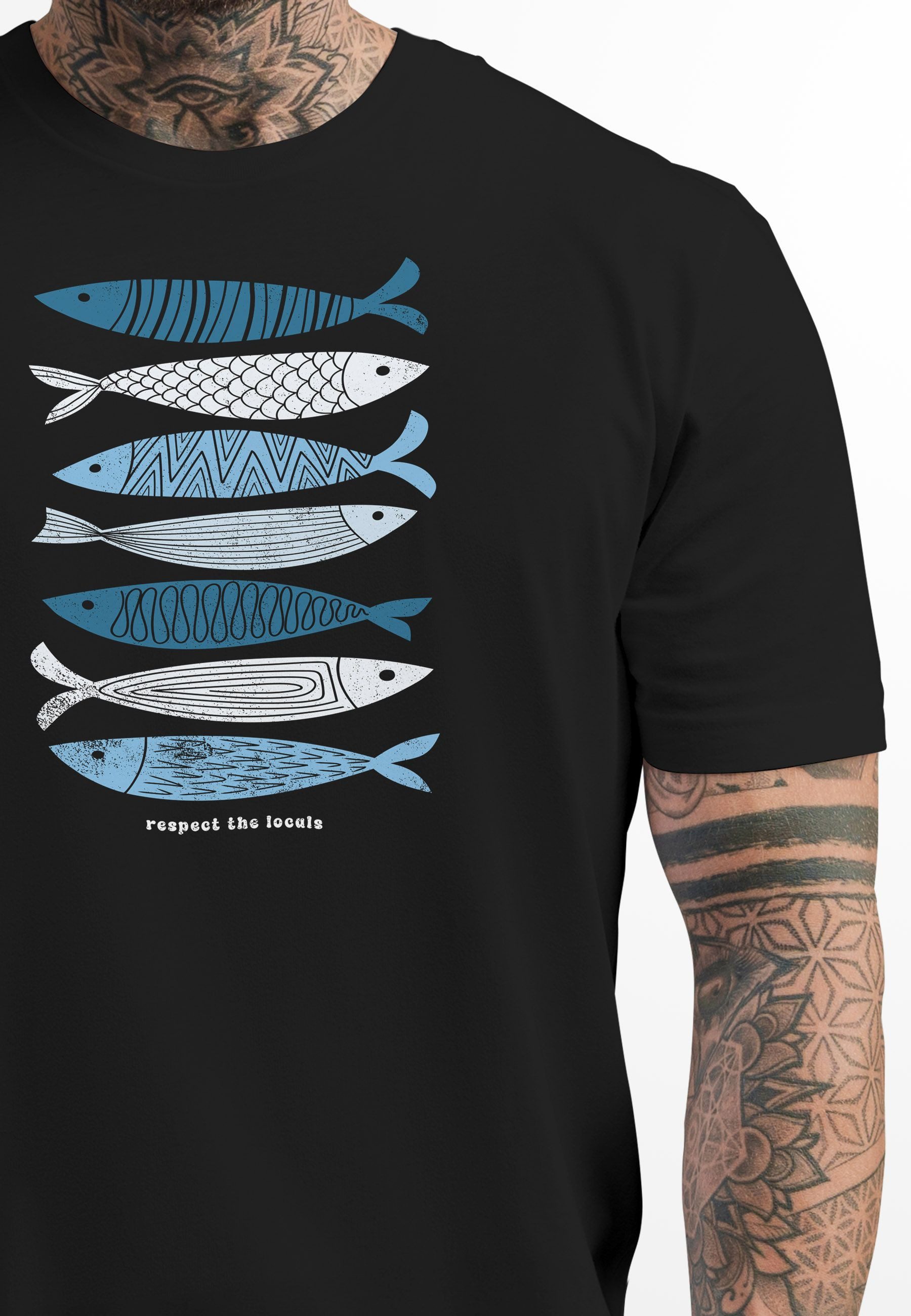 Neverless Print-Shirt Herren T-Shirt Motiv Maritim Meer Fische Sommer Urlau günstig online kaufen