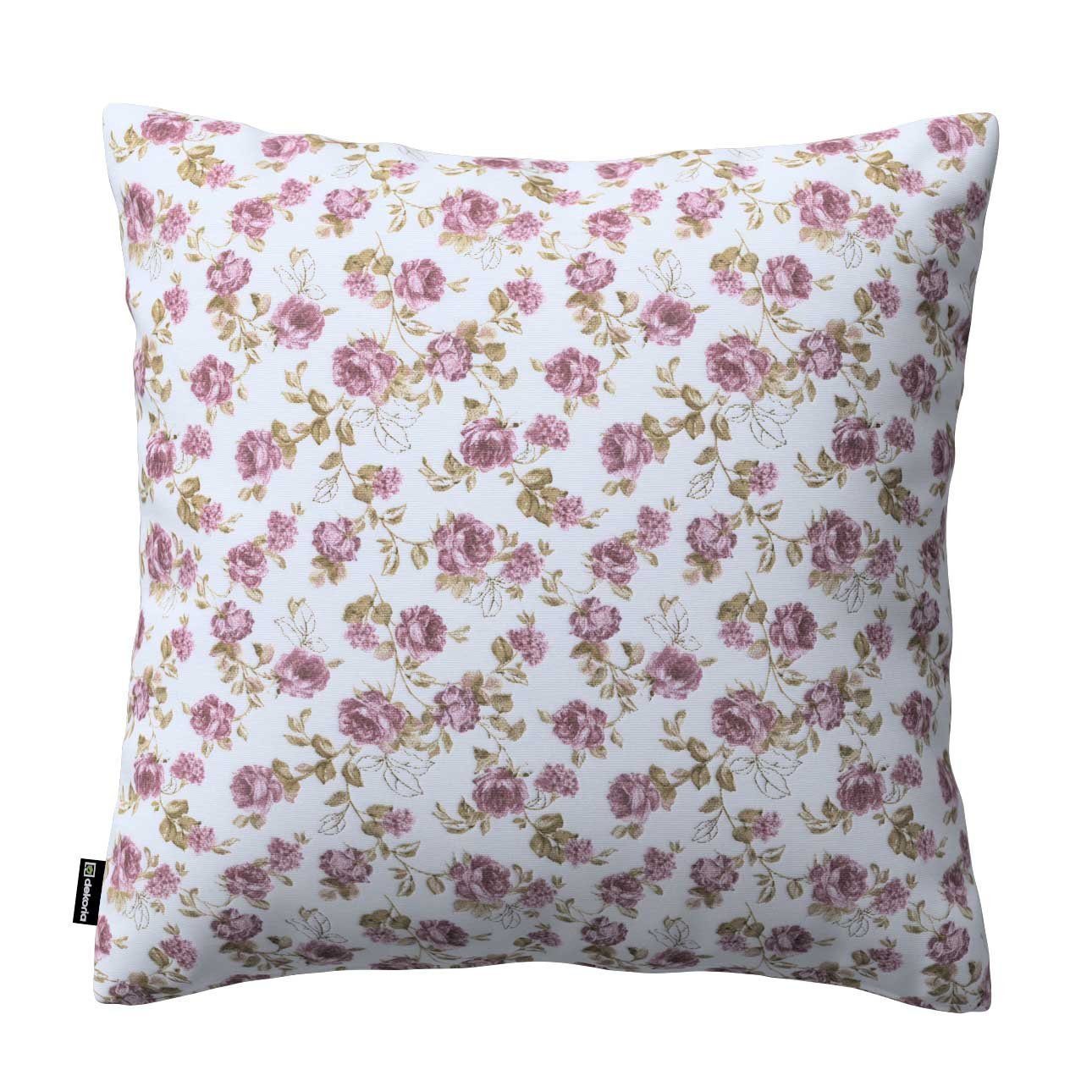 Kissenbezüge Kinga, Flowers, Dekoria weiß-rosa | Blumenmotive, Gemustert
