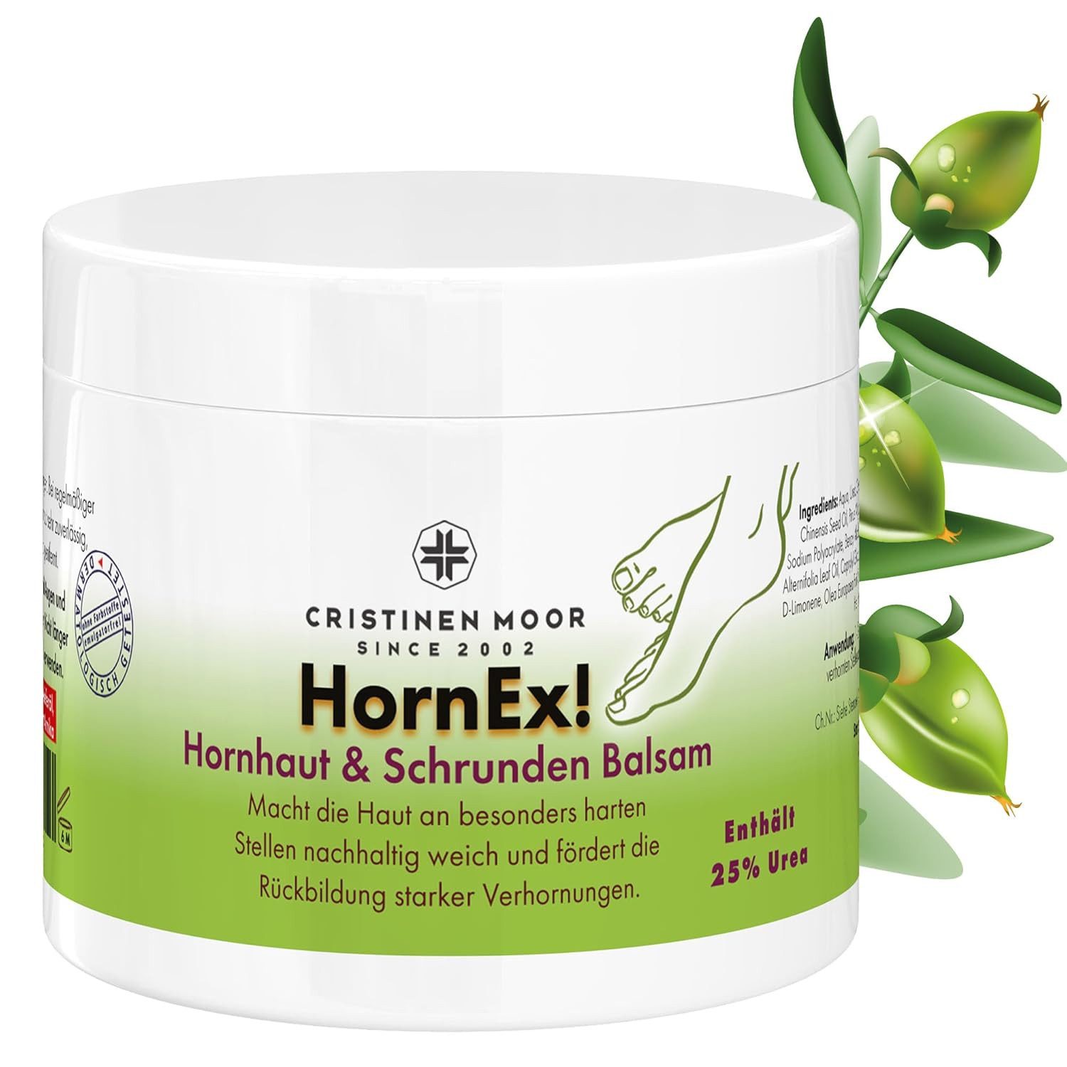 CristinenMoor Hornhautbalsam CristinenMoor HornEx! Hornhaut & Schrunden Balsam mit 25% Urea, extra hoher Anteil an Urea