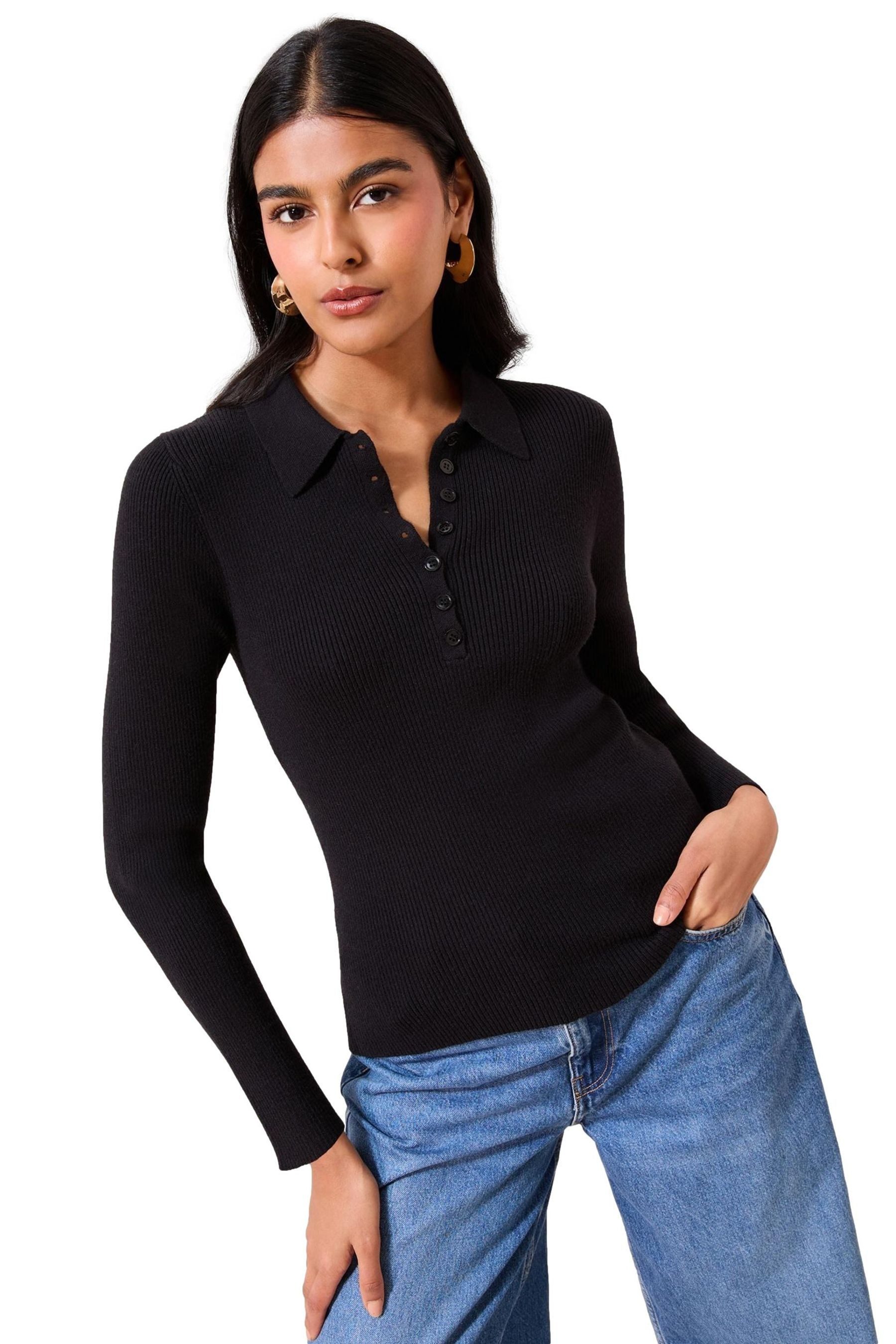 Friends Like These Strickpullover Friends Like These Stricktop mit Knopfdetail (1-tlg)