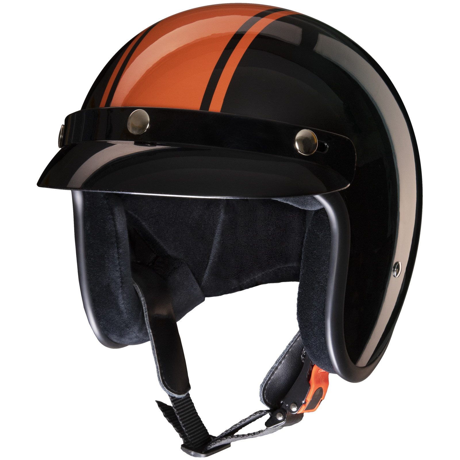 Redbike Motorradhelm Kochmann RB-676 Jethelm Schwarz / Orange (1er Set)