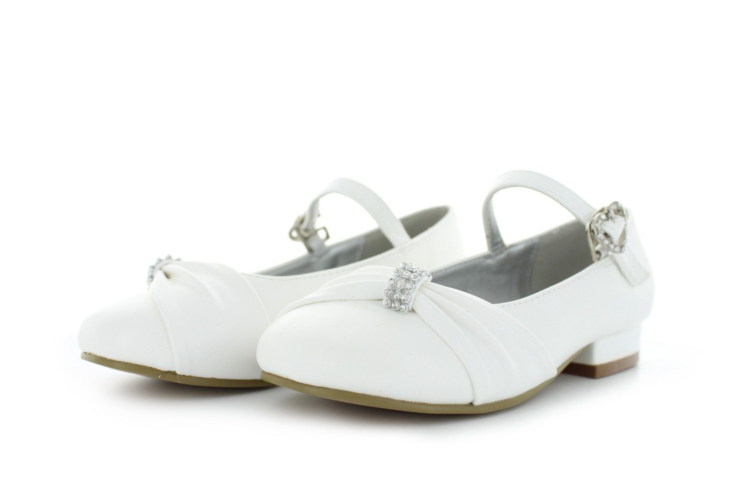 White Lady 901 weiß Kinder Kommunionschuhe Riemchenballerina