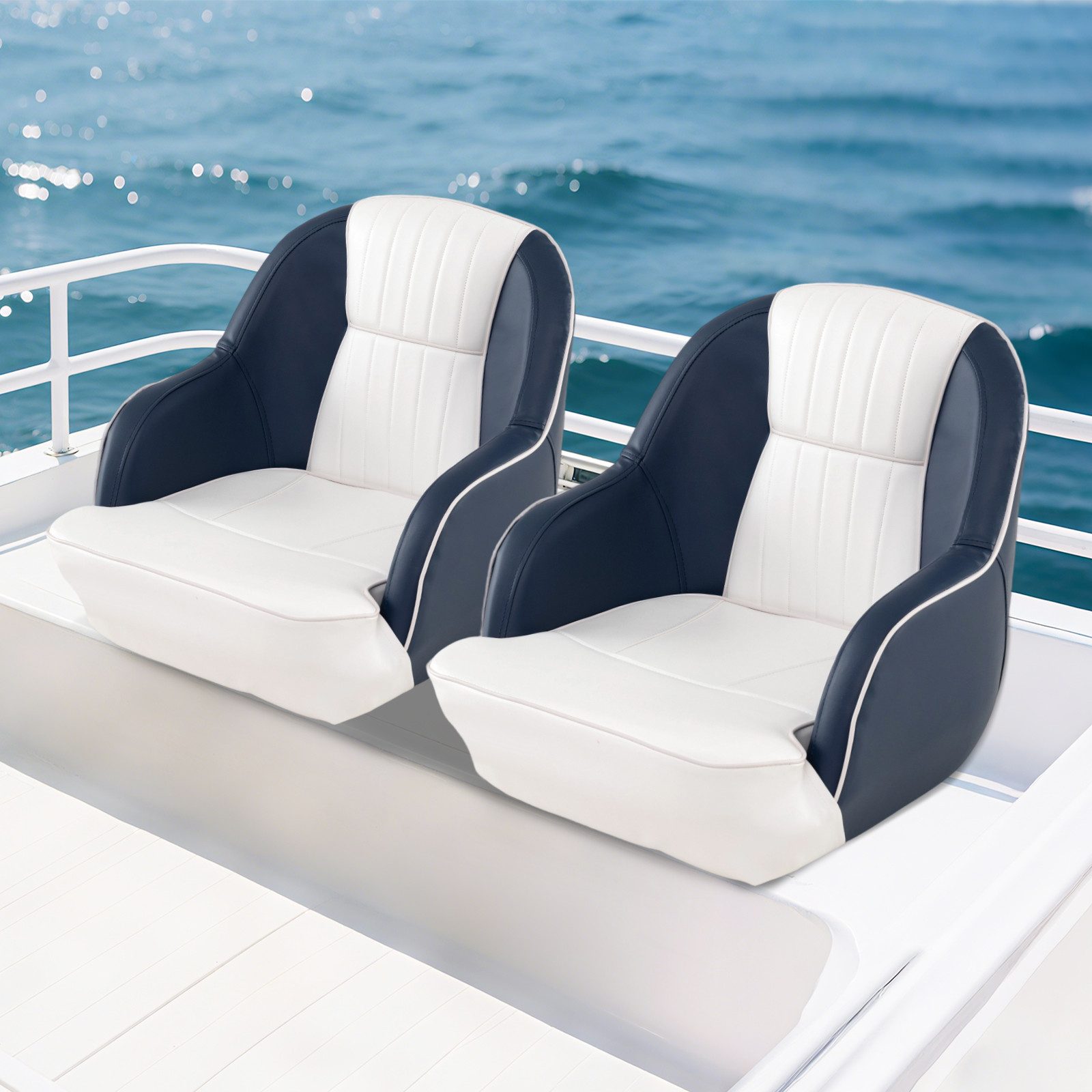 COSTWAY Segelboot, Bootssitz mit Polsterung, wasserbeständigem PVC-Leder