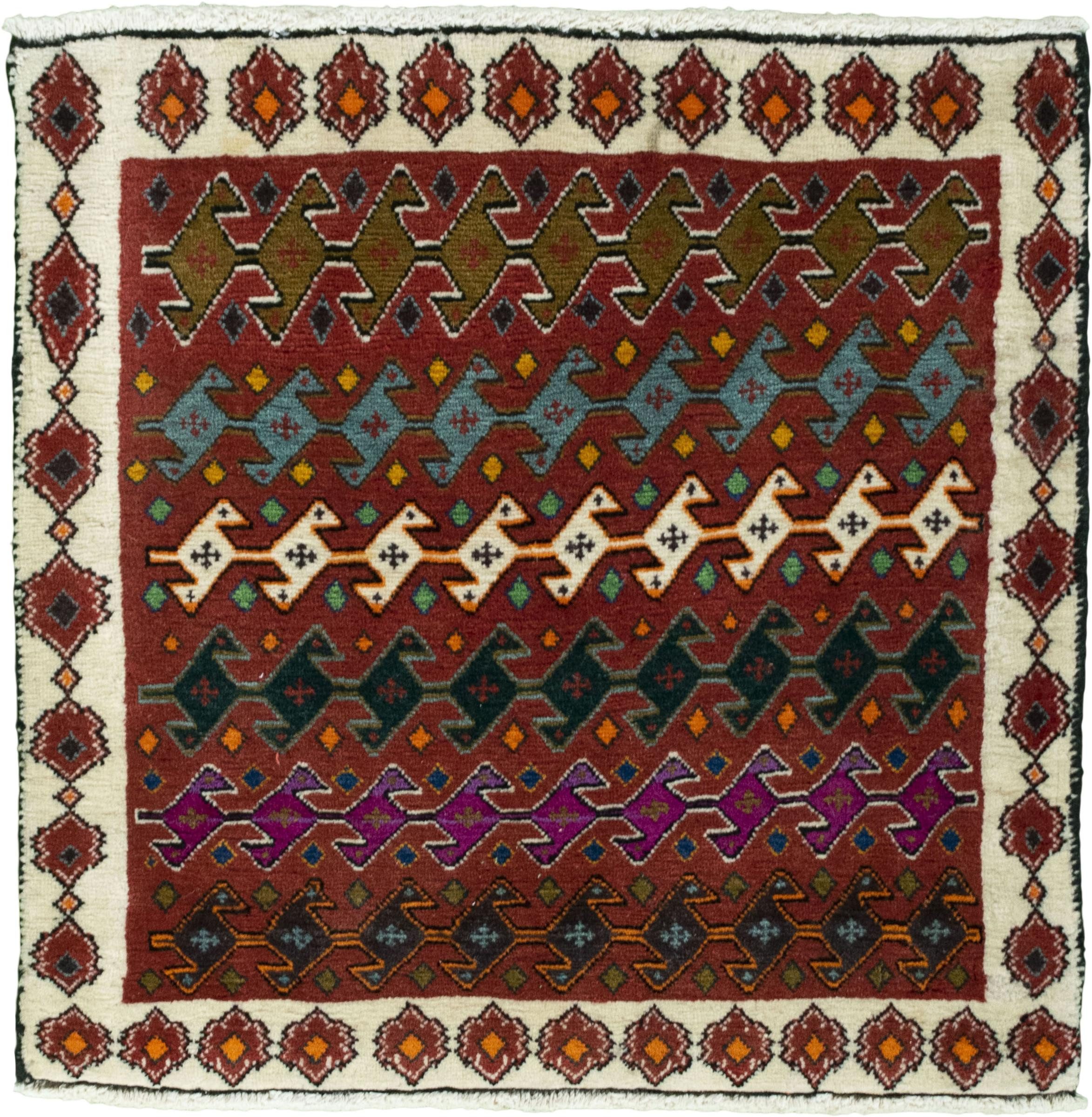 Nain Trading Orientteppich Shiraz 65x64 Handgeknüpfter Orientteppich / Perserteppich Quadratisch, quadratisch, Höhe: 10 mm
