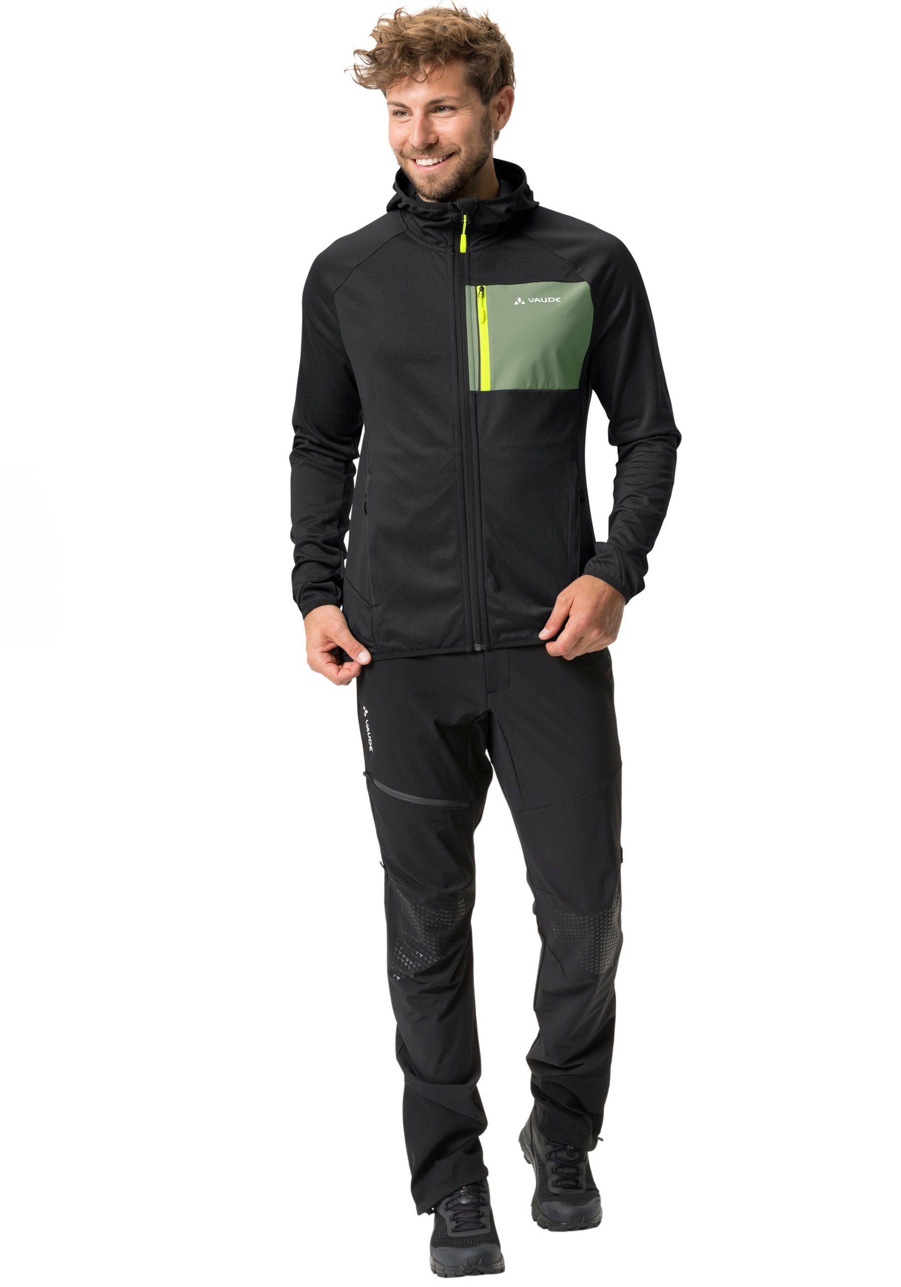 VAUDE Fleecejacke MEN'S TEKOA FLEECE (1-St) Atmungsaktiv JACKET black/green & Trocknend II schnell