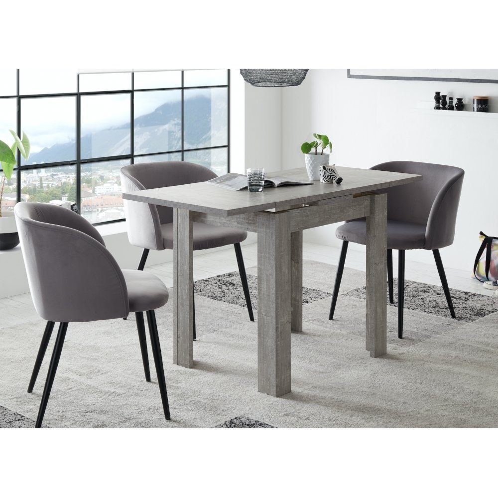 Mäusbacher Esstisch Tisch Esstisch Beton 60 Nb. Küchentisch MONZI Grau x ausziehbar Auszugstisch 110 cm Funktionstisch