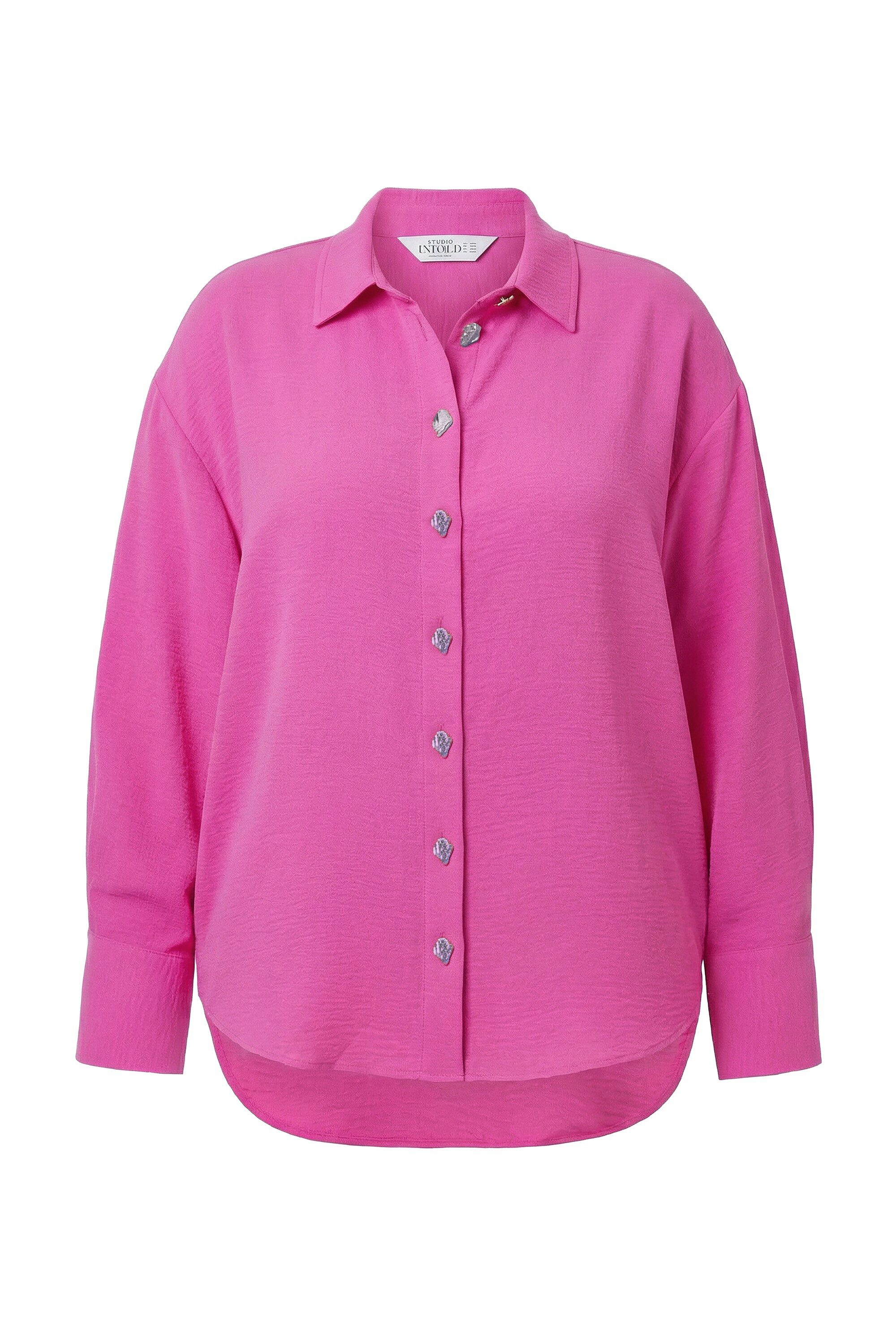 Hemdbluse Hemdbluse oversized Schmuckknöpfe