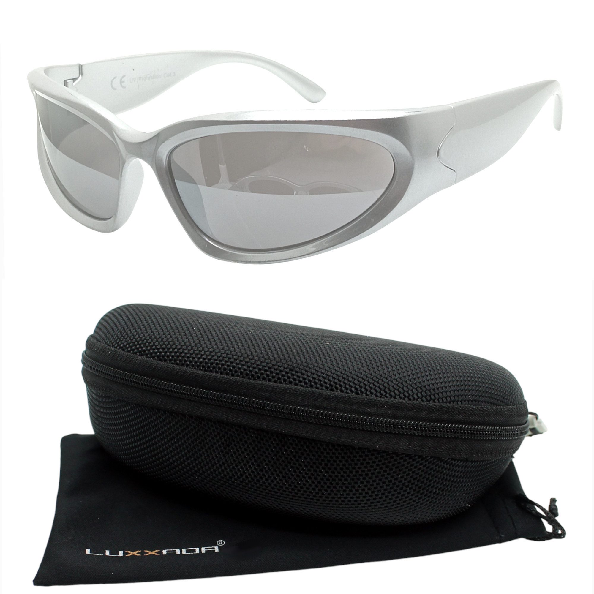 LUXXADA Sonnenbrille (Raver Sport Brille mit Hardcase) Verspiegelte Gläser günstig online kaufen