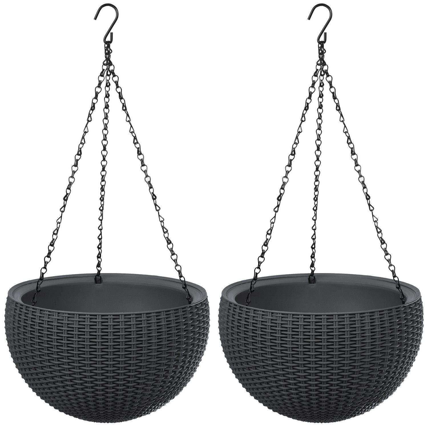 Keter Pflanzkübel 229544 Hanging Sphere Planter (2 St), Blumentopf mit Hängekette