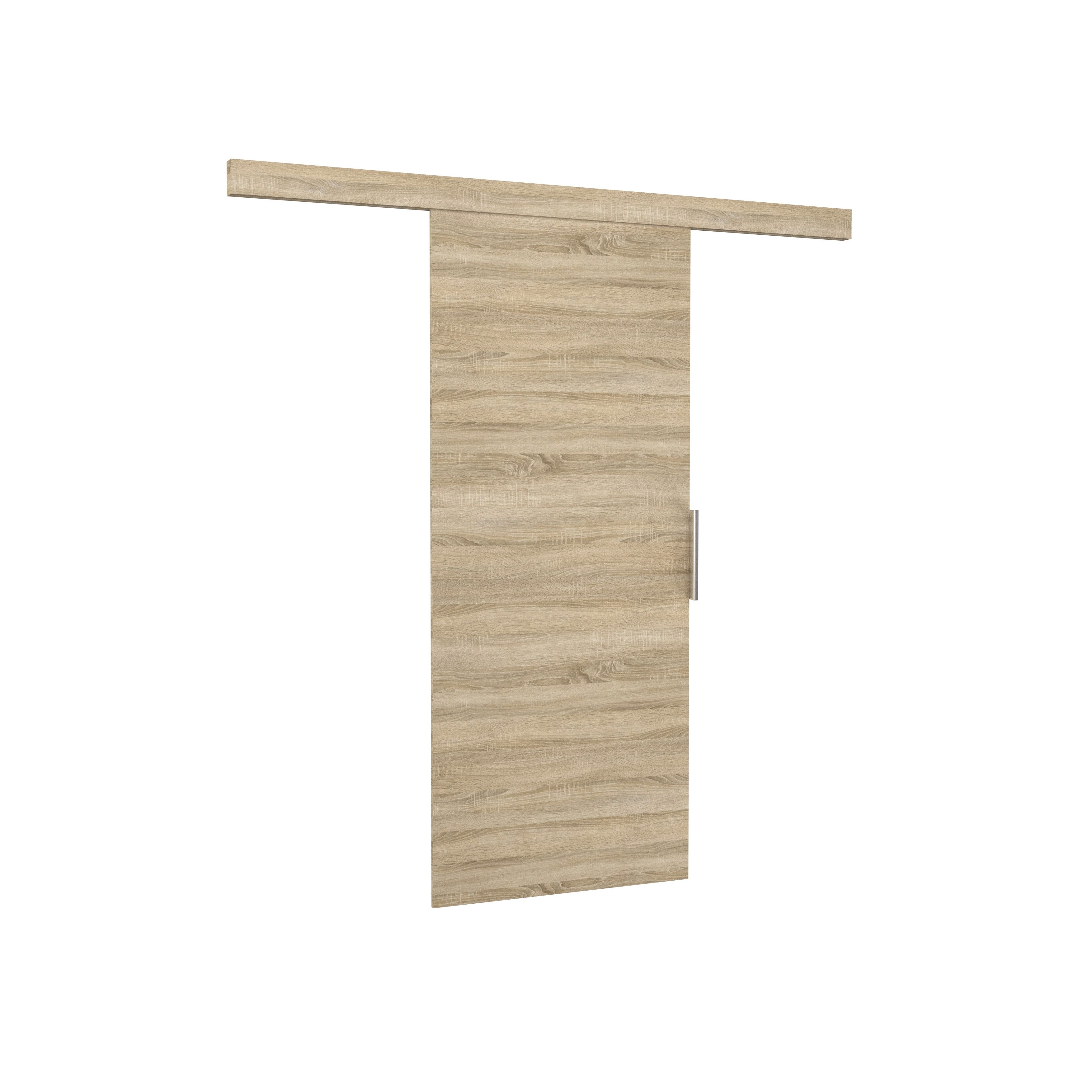 MOEBLO Schiebetür XINNEA (elegante Wandschiebetür, platzsparende Schiebetür aus 16 mm Laminat, wandmontiert, optional Soft-Close System, Schiebetüren Gleittüren Schiebetüre Schiebesysteme Türen auf Schiene Türen mit Schiebemechanismus), (BxHxT): 86 / 96 / 106 x 205 x 1,6 cm