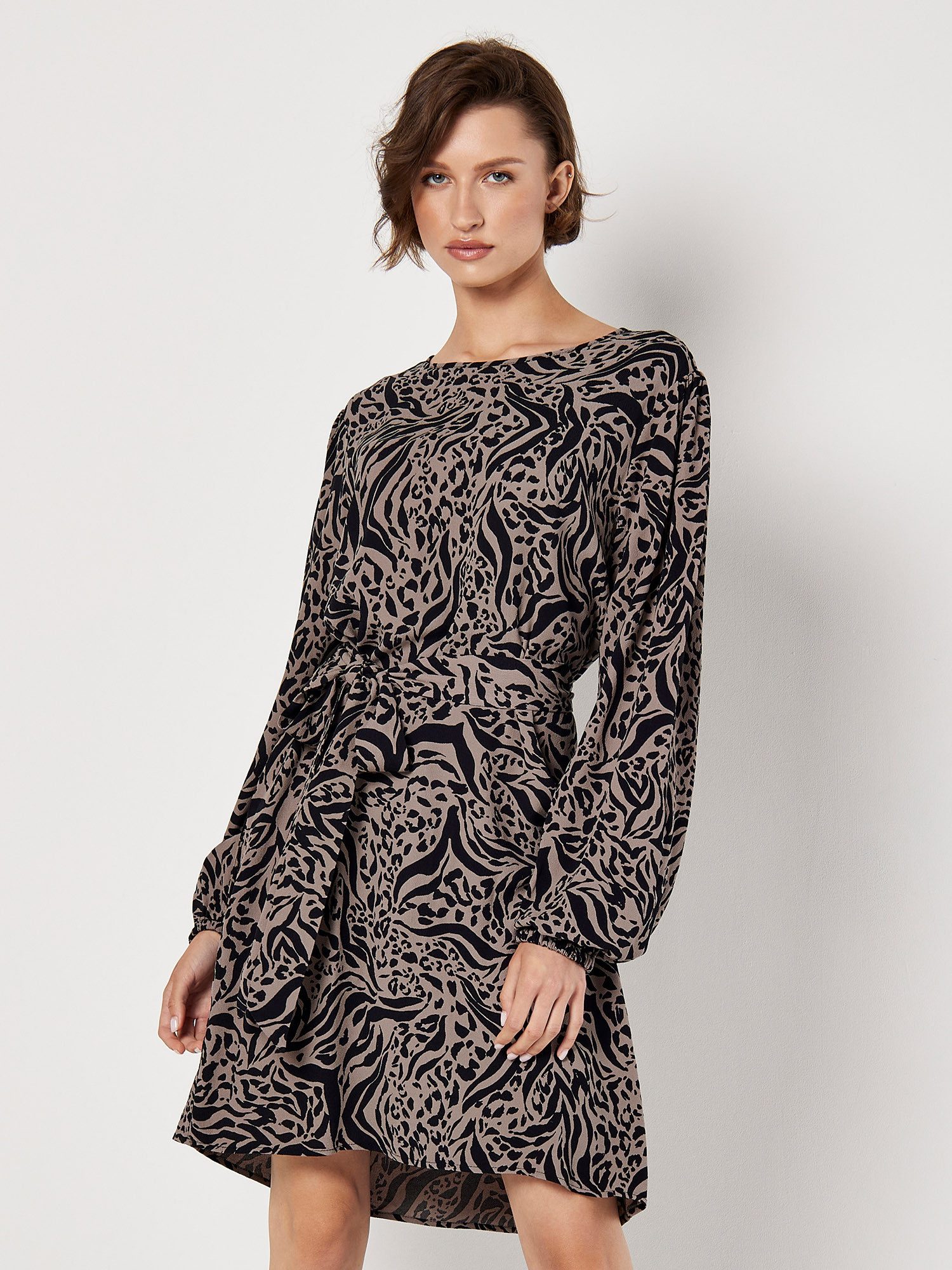 Apricot Druckkleid Minikleid, (2-tlg., Stoffgürtel) mit günstig online kaufen
