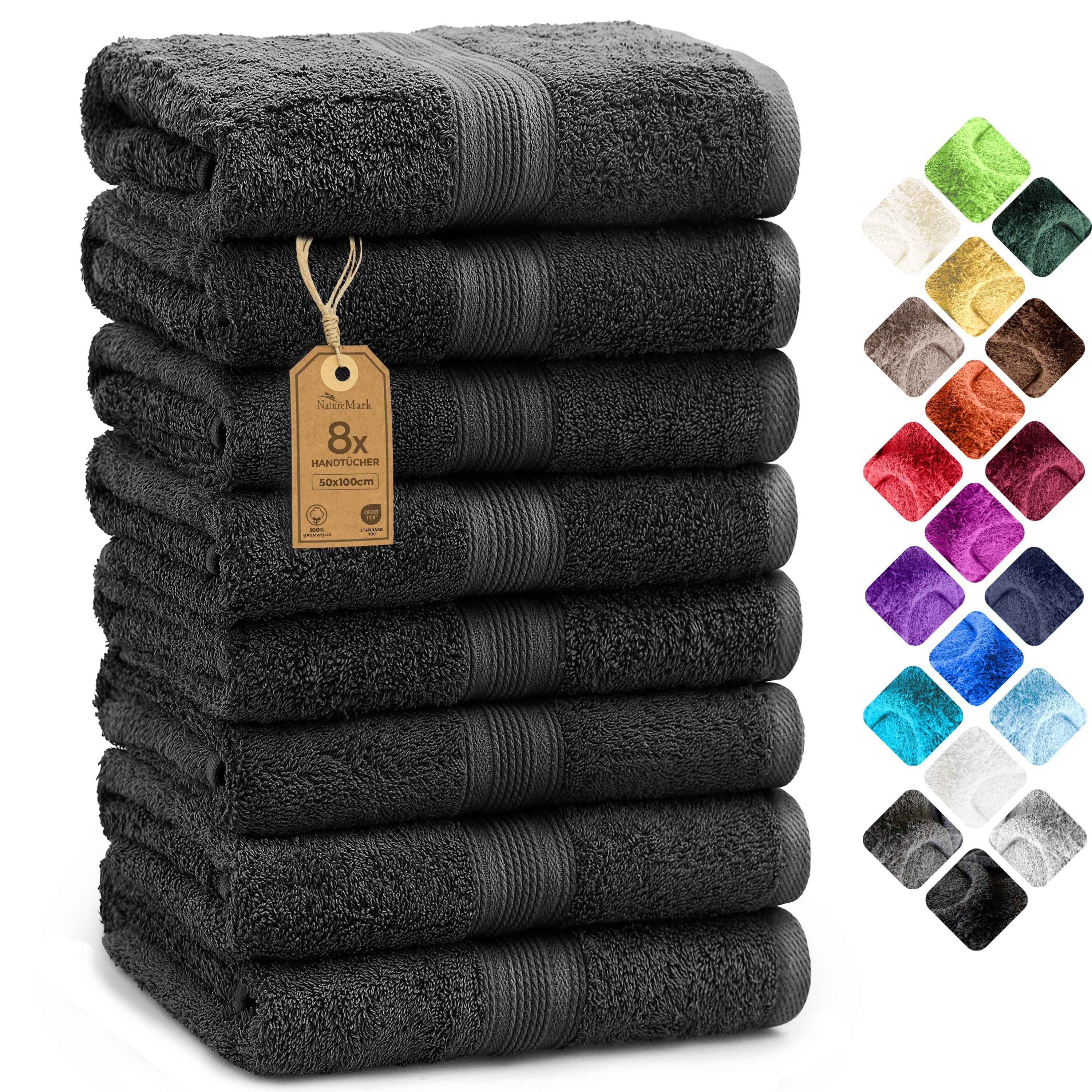 NatureMark Handtücher Handtuch 500gsm (8er-Set), 100% günstig online kaufen