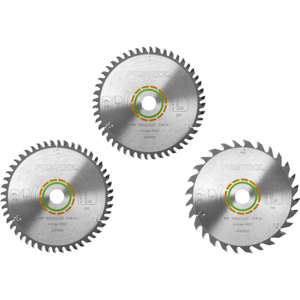 FESTOOL Kreissägeblatt KSB-SORT/3 W 160x2,2 Kreissägeblatt-Set 160 x 20 x 1.60 mm 1 St.