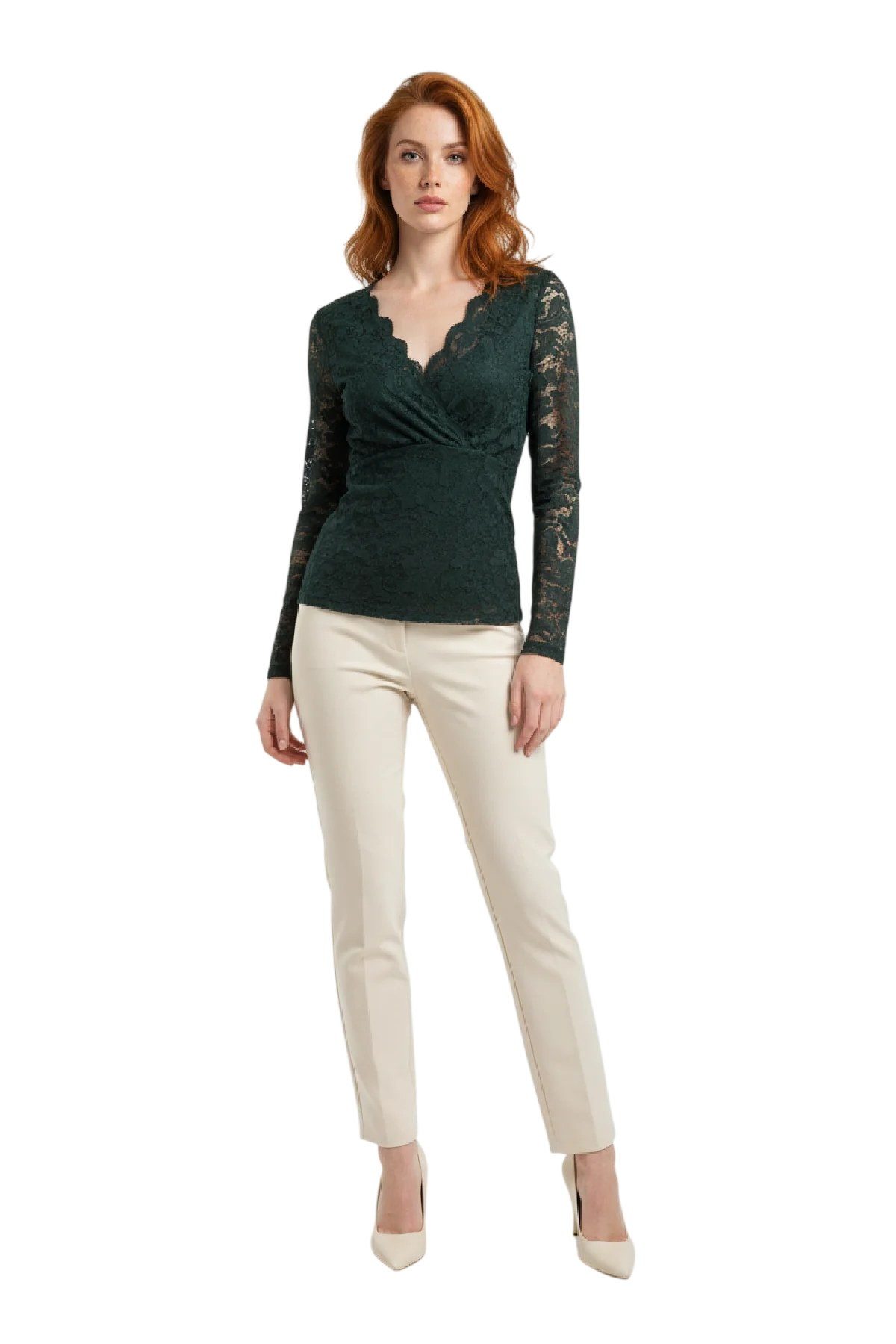 Alexa Dash Blusentop Bluse mit V-Ausschnitt aus Spitze