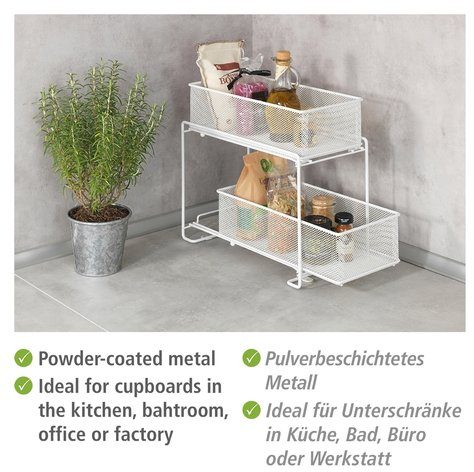 WENKO Auszug Modell Gioma, Schubladenregal, Organizer mit 2 Etagen, für Unterschränke & Regale