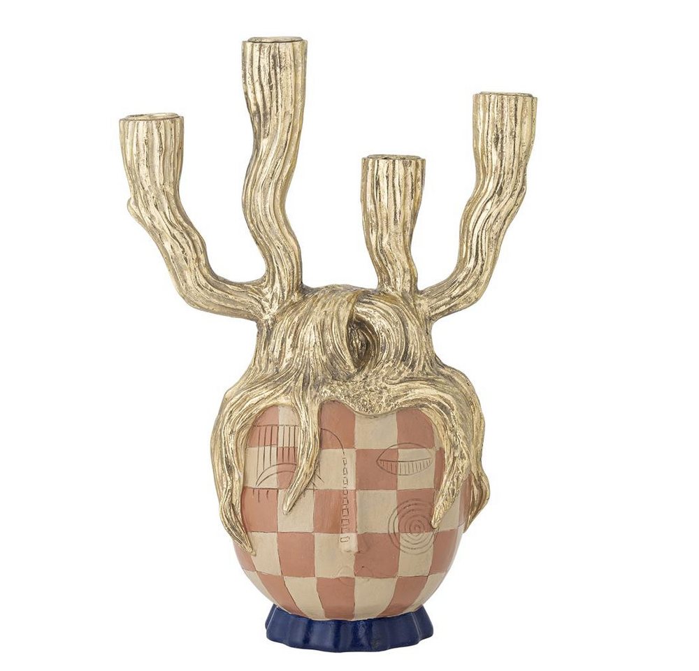 Bloomingville Kerzenhalter Medusa, Kerzenständer Gold Polyresin Handbemalt 32 cm