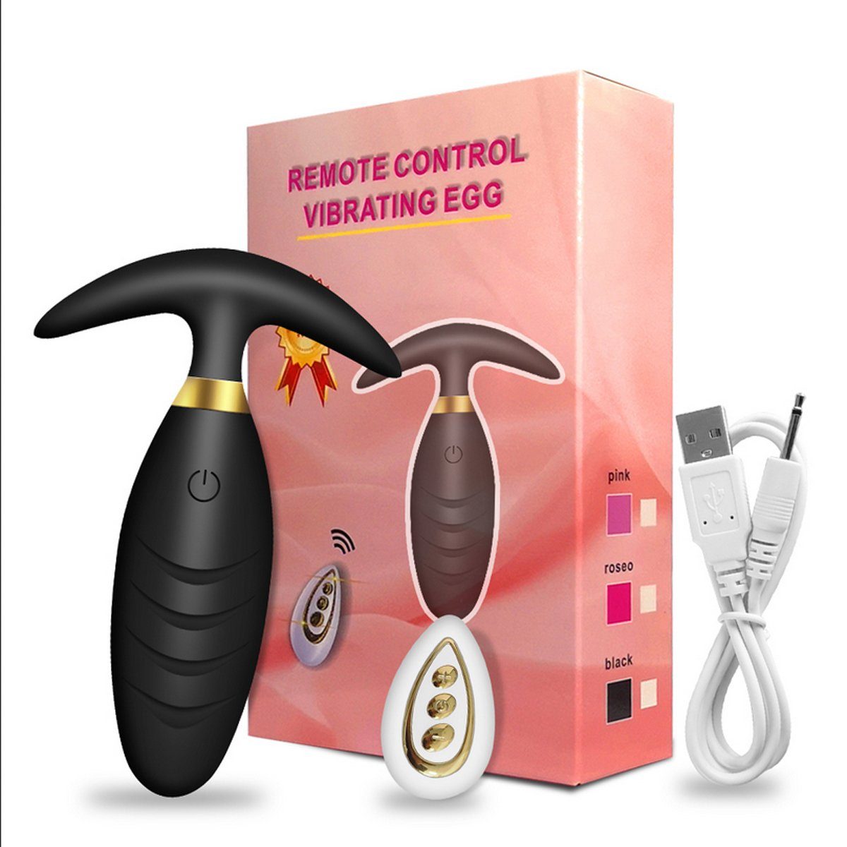 TPFSecret Analvibrator Analplug Vibrator 10 verschiedene Vibrationsmodi USB wiederaufladbar, (ergonomischer Prostata / Anal Vibrator), für Frauen und Männer mit 10 Vibrationsmodi - Schwarz