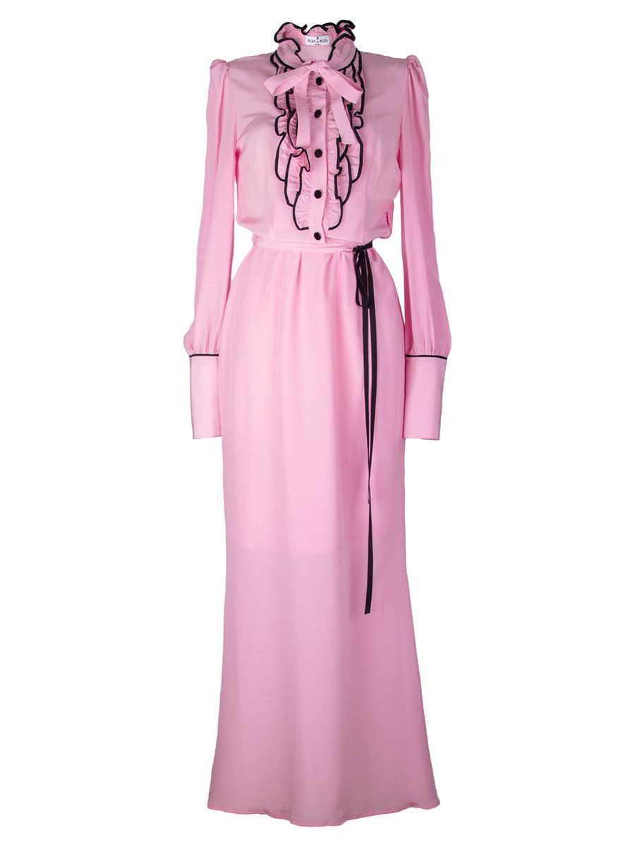 Cocktailkleid Seidenkleid Maxikleid Floral Abendkleid Kleid aus Seide mit Rüschen