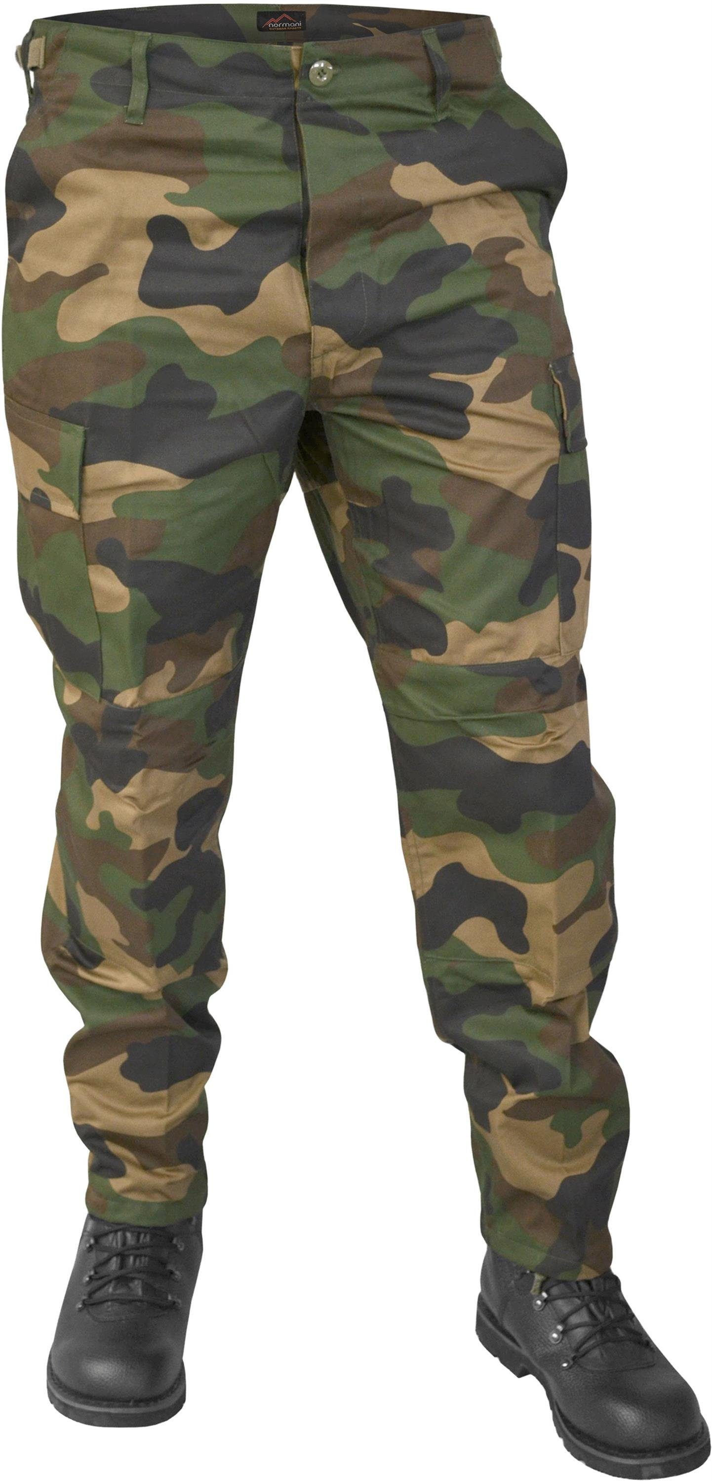 normani Outdoorhose Herren Cargohose BDU Outdoorhose Rangerhose Woodland Feldhose Trooper Freizeithose US BDU