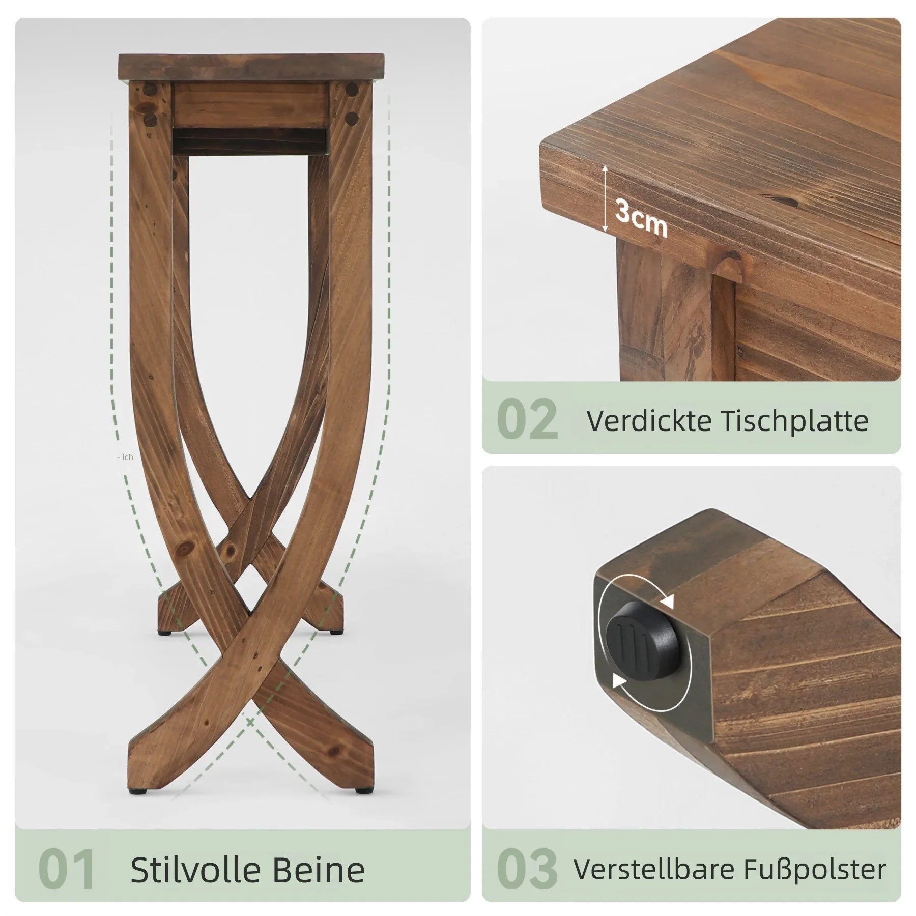 Tribesigns Konsolentisch 160cm Massivholz-Konsolentisch, Langer Eingangstisch, Schmal Sofatisch