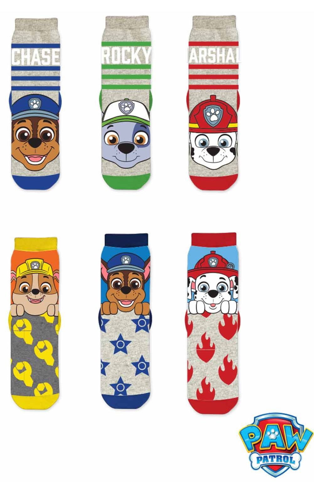 PAW PATROL Basicsocken 6x Jungensocken Strümpfe Kinder Socken Set 23/26 27/30 31/34