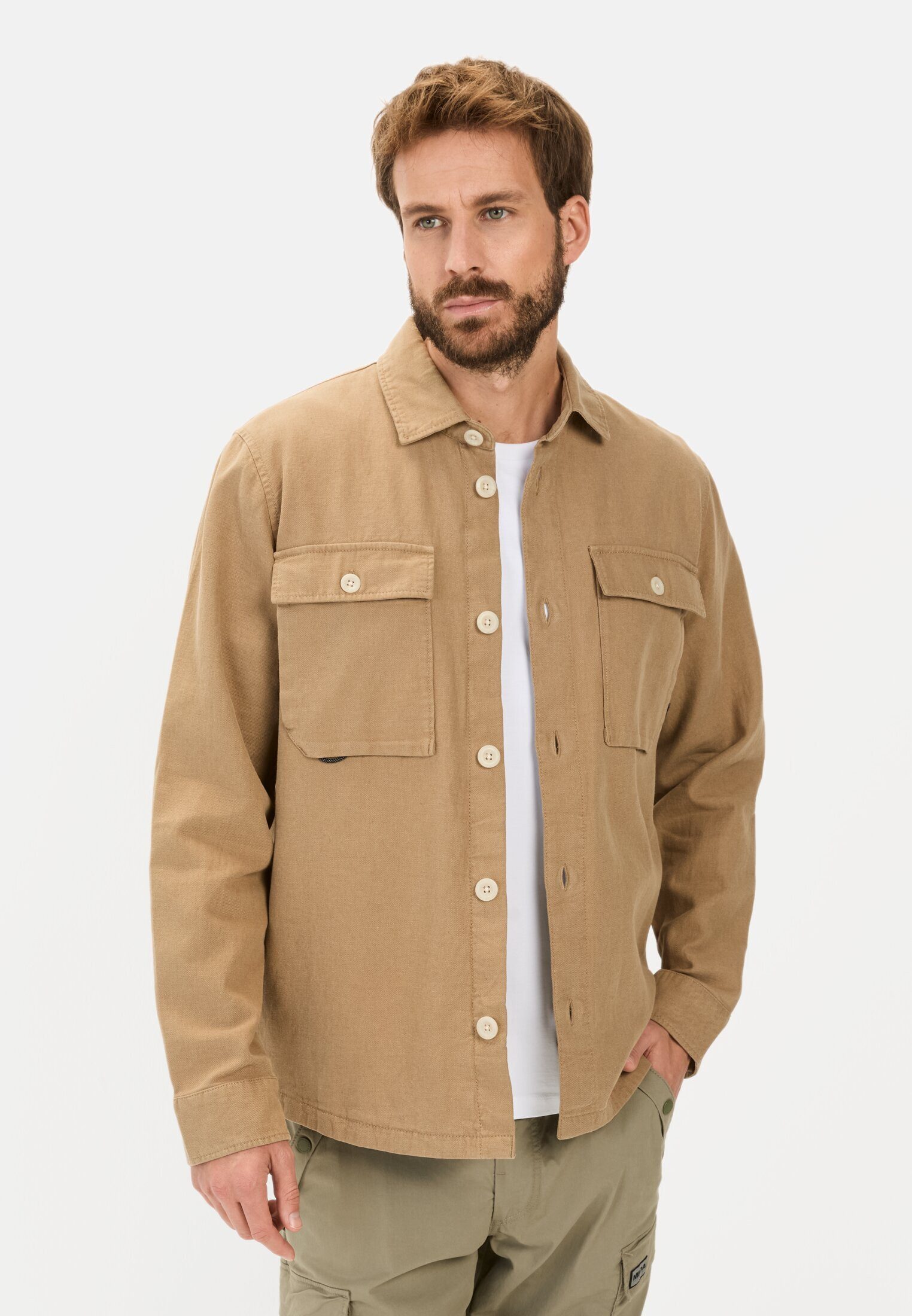 Hemdjacke aus Leinen-Baumwoll-Mix