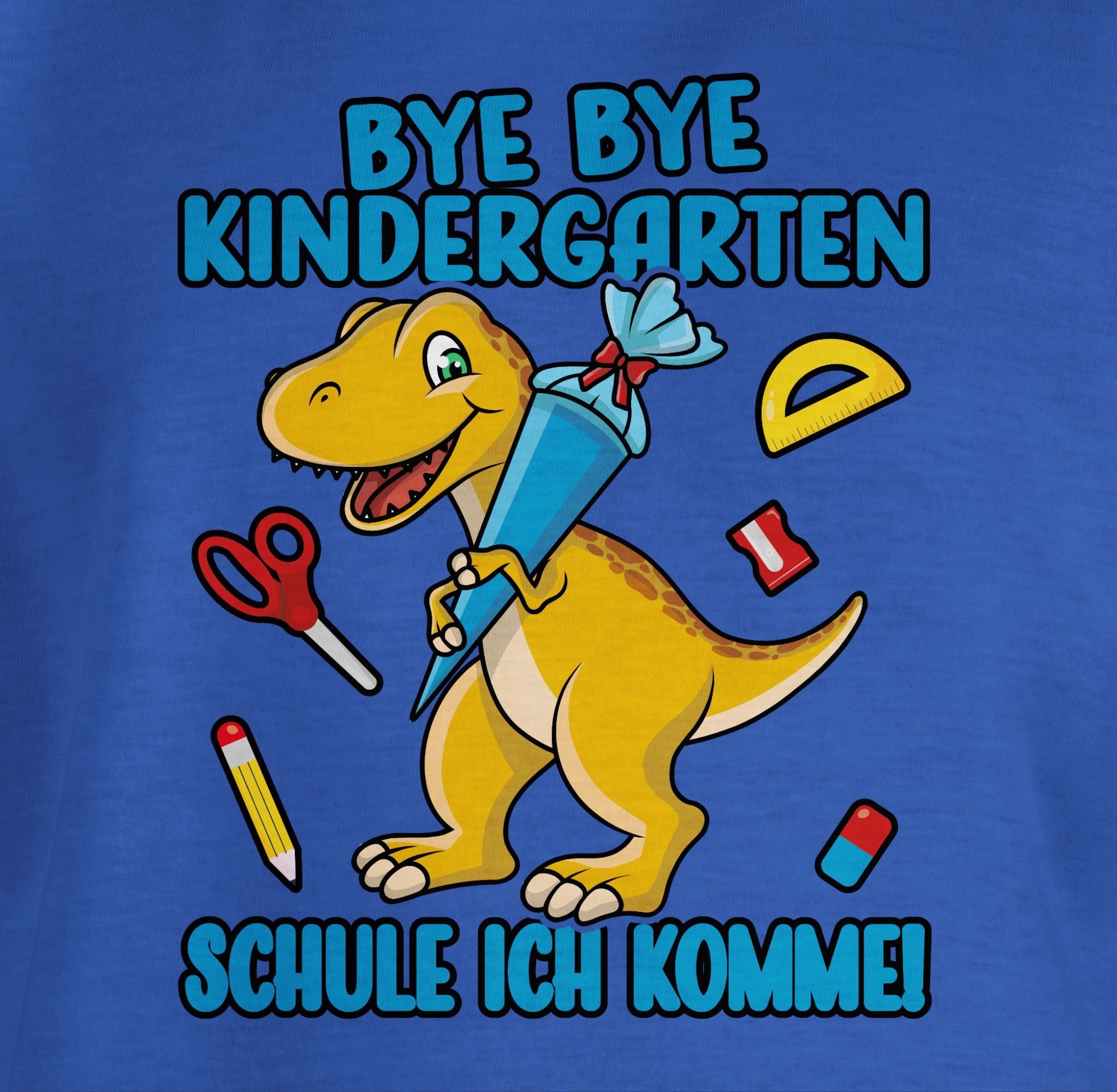 Shirtracer T-Shirt Bye Bye Kindergarten - Schule ich komme! Mit Dino und Schultüte Einschulung Junge Schulanfang Geschenke