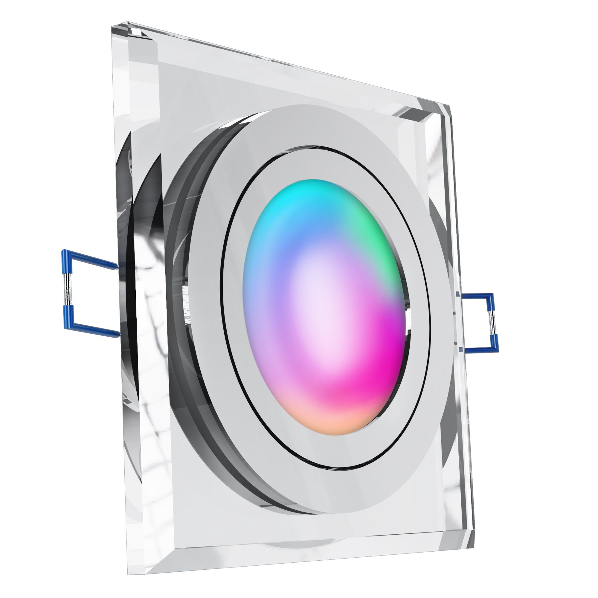 SSC-LUXon eckig LED mit schwenkbar RGB flach, Glas WiFi RGB & LED Einbaustrahler Einbaustrahler Modul,