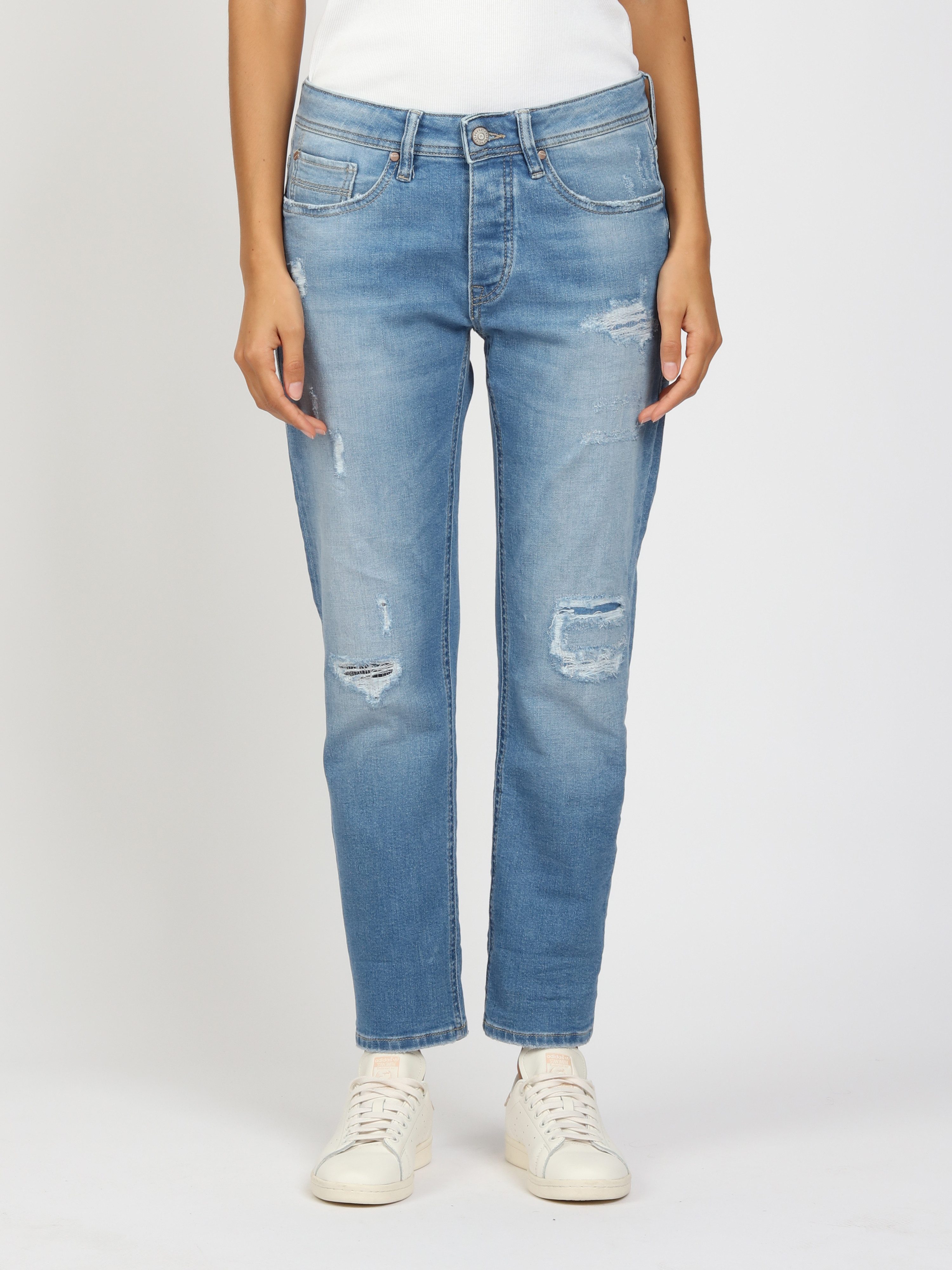 GANG Boyfriend-Jeans 94NICA CROPPED mit geraden und verkürzten Beinverlauf