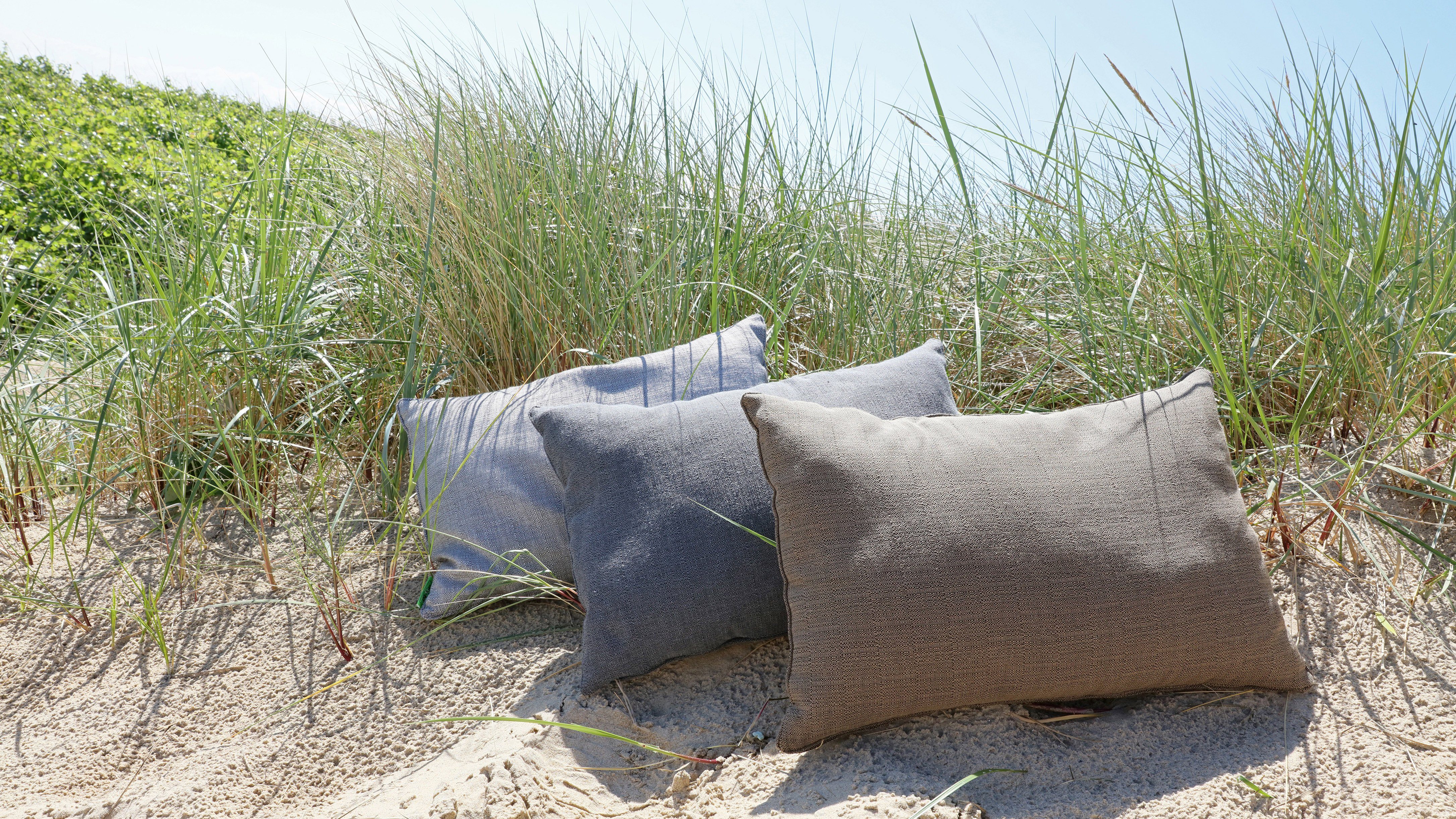 habeig Rückenkissen Rückenkissen ca. 40x60cm Grau Anthrazit Taupe WETTERFEST Kissen Lounge