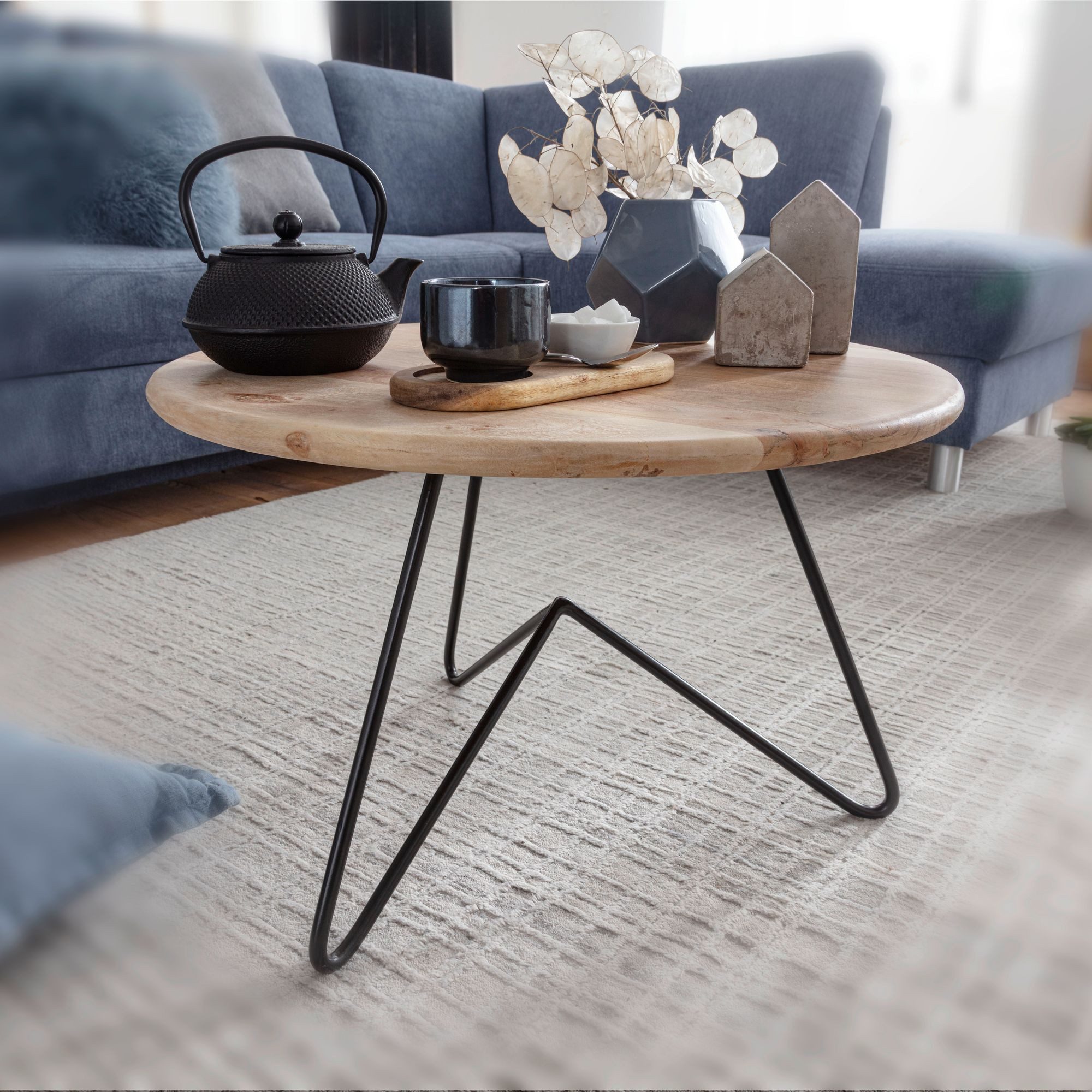 FINEBUY Couchtisch FB54887 (60x39,5x60 cm Akazie günstig online kaufen