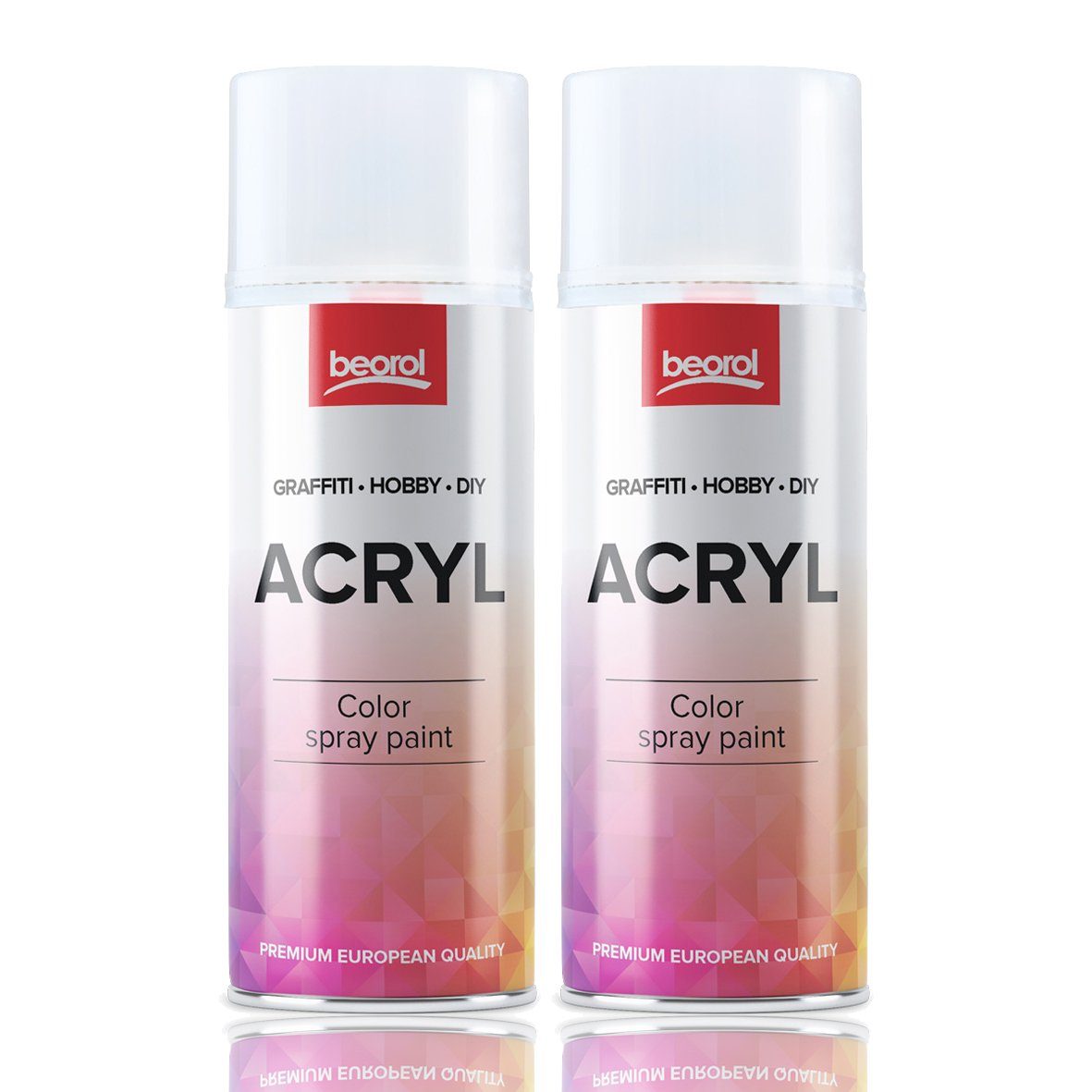 BigDean Sprühlack 2x Klarlack transparent, glänzend - 400ml Acryllack Glanz Lack Spray, Acryllack, Hohe Deckkraft, 400ml Sprühdose, Hohe Haftung